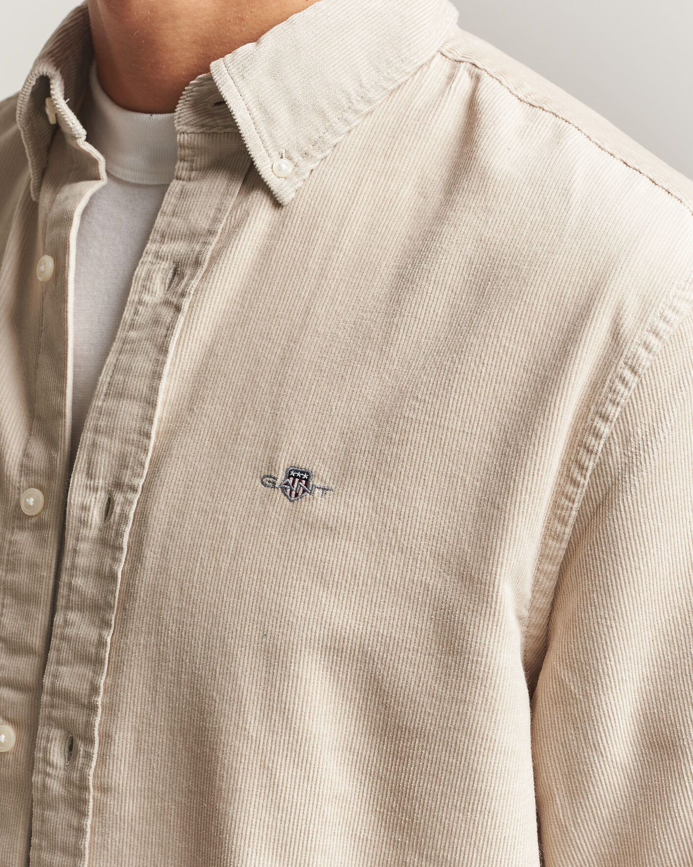 Homme | Chemises | Gant | Regular Fit Corduroy Shirt Clay Beige