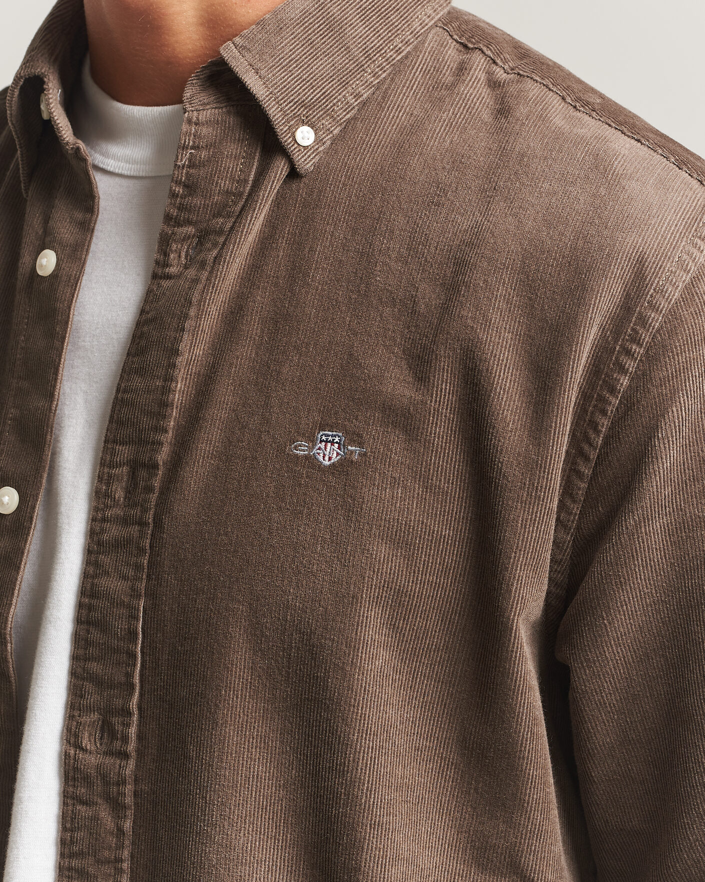 Homme | Chemises | Gant | Regular Fit Corduroy Shirt Faded Taupe