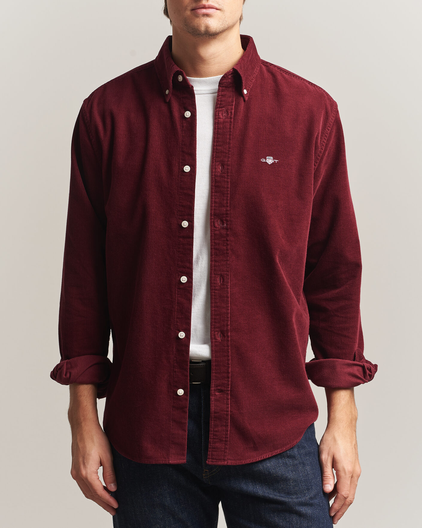 Homme | Chemises | Gant | Regular Fit Corduroy Shirt Deep Grape Wine