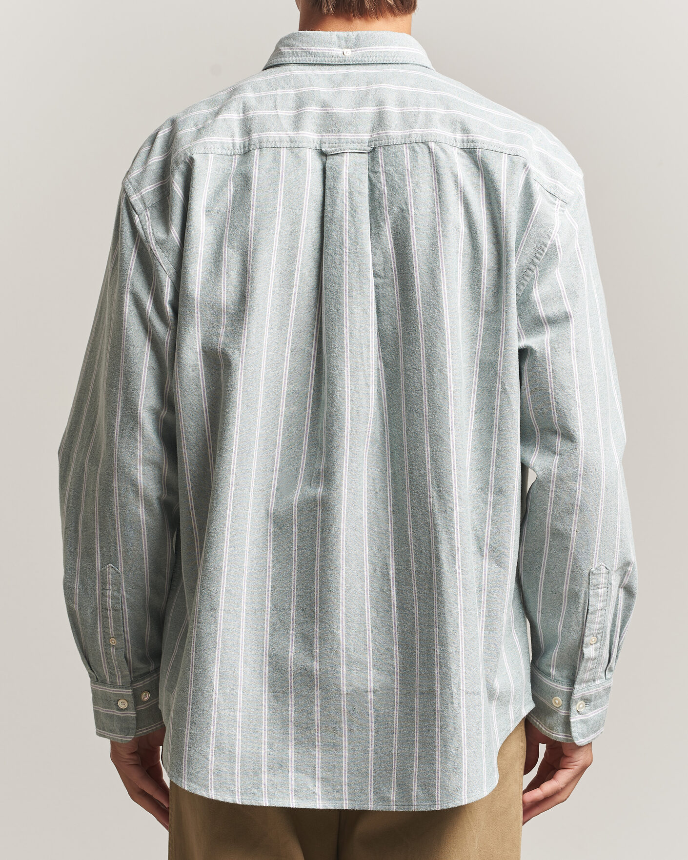 Homme | Chemises | Gant | Relaxed Fit Brushed Oxford Striped Shirt Dark Emerald