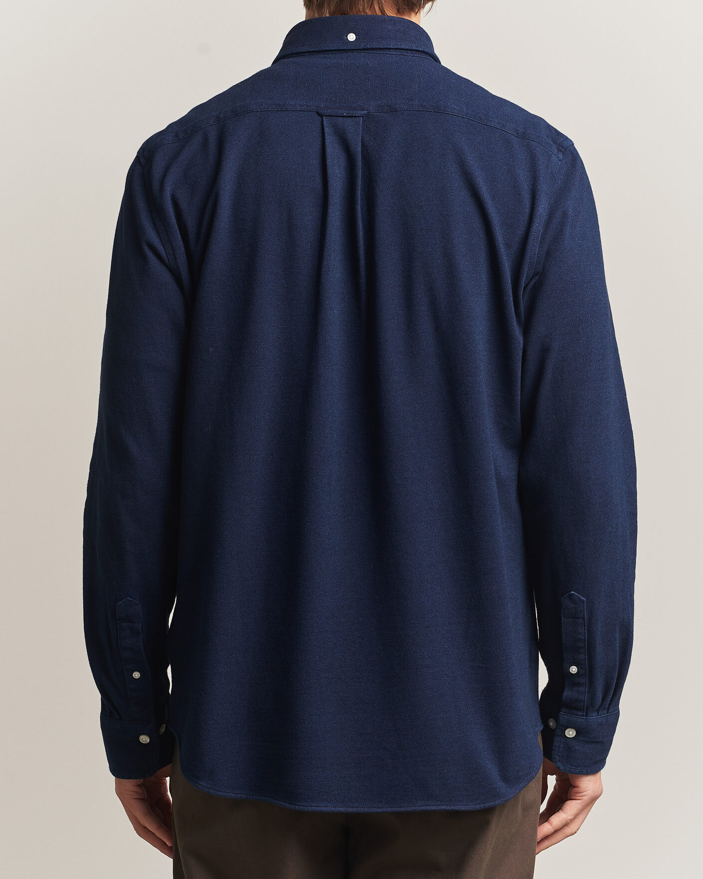 Homme | Chemises | Gant | Regular Fit Indigo Jersey Pique Shirt Dark Blue