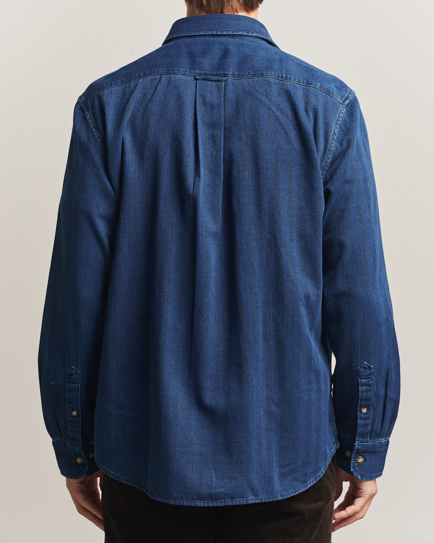 Homme | Chemises | Gant | Regular Fit Indigo Herringbone Overshirt Mid Blue