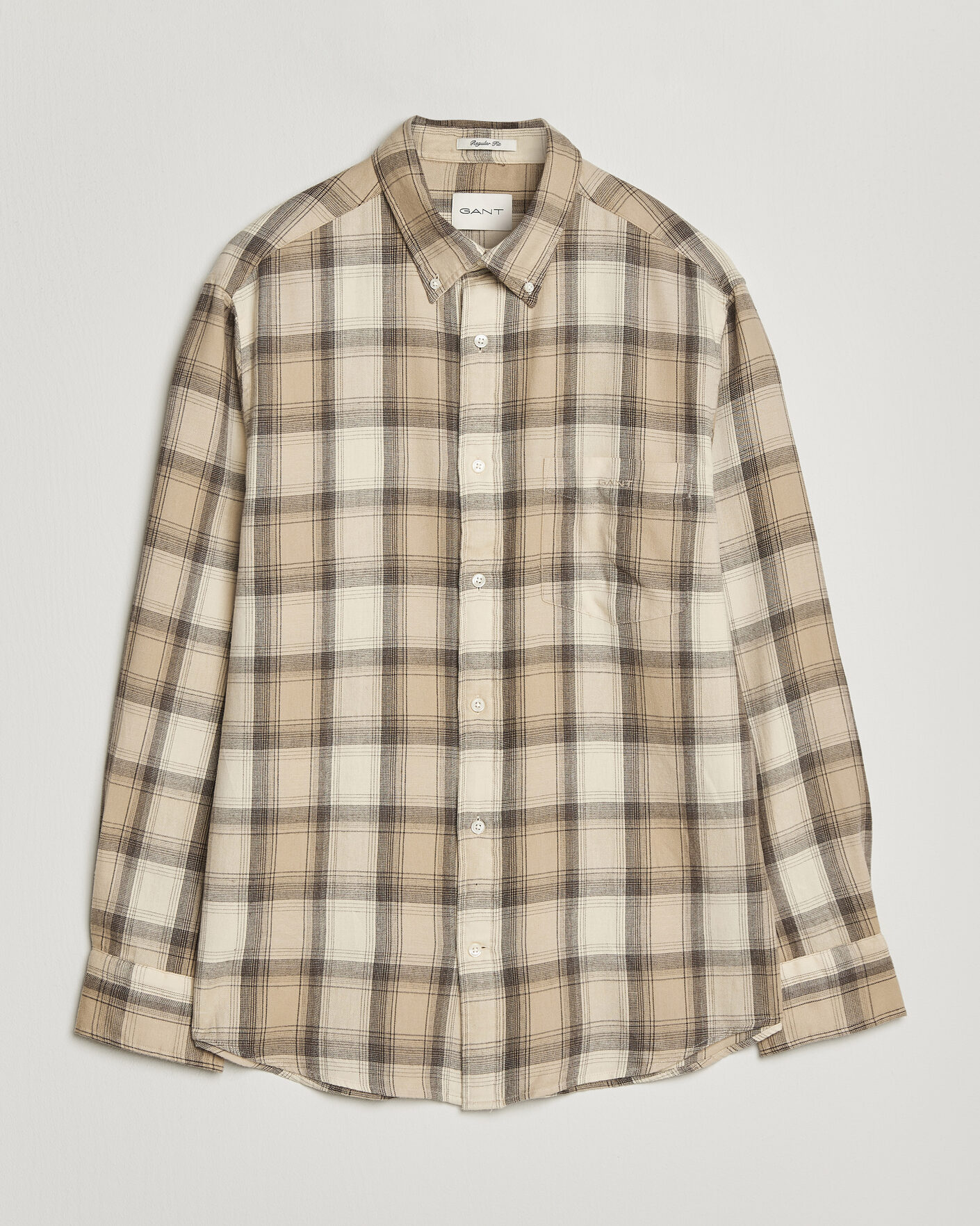 Homme | Chemises | Gant | Regular Fit Windblown Flannel Checked Shirt Dry Sand