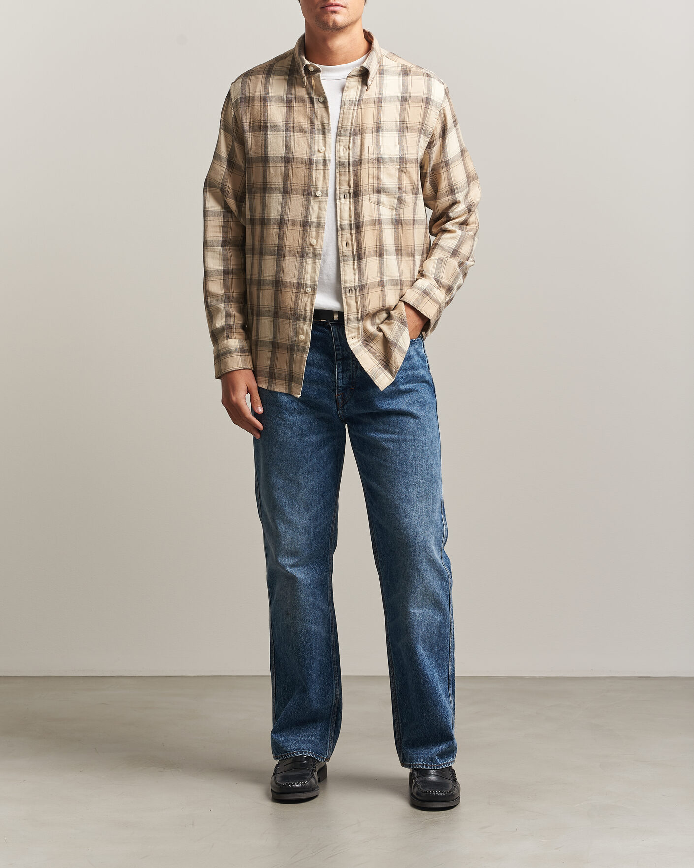 Homme | Chemises | Gant | Regular Fit Windblown Flannel Checked Shirt Dry Sand