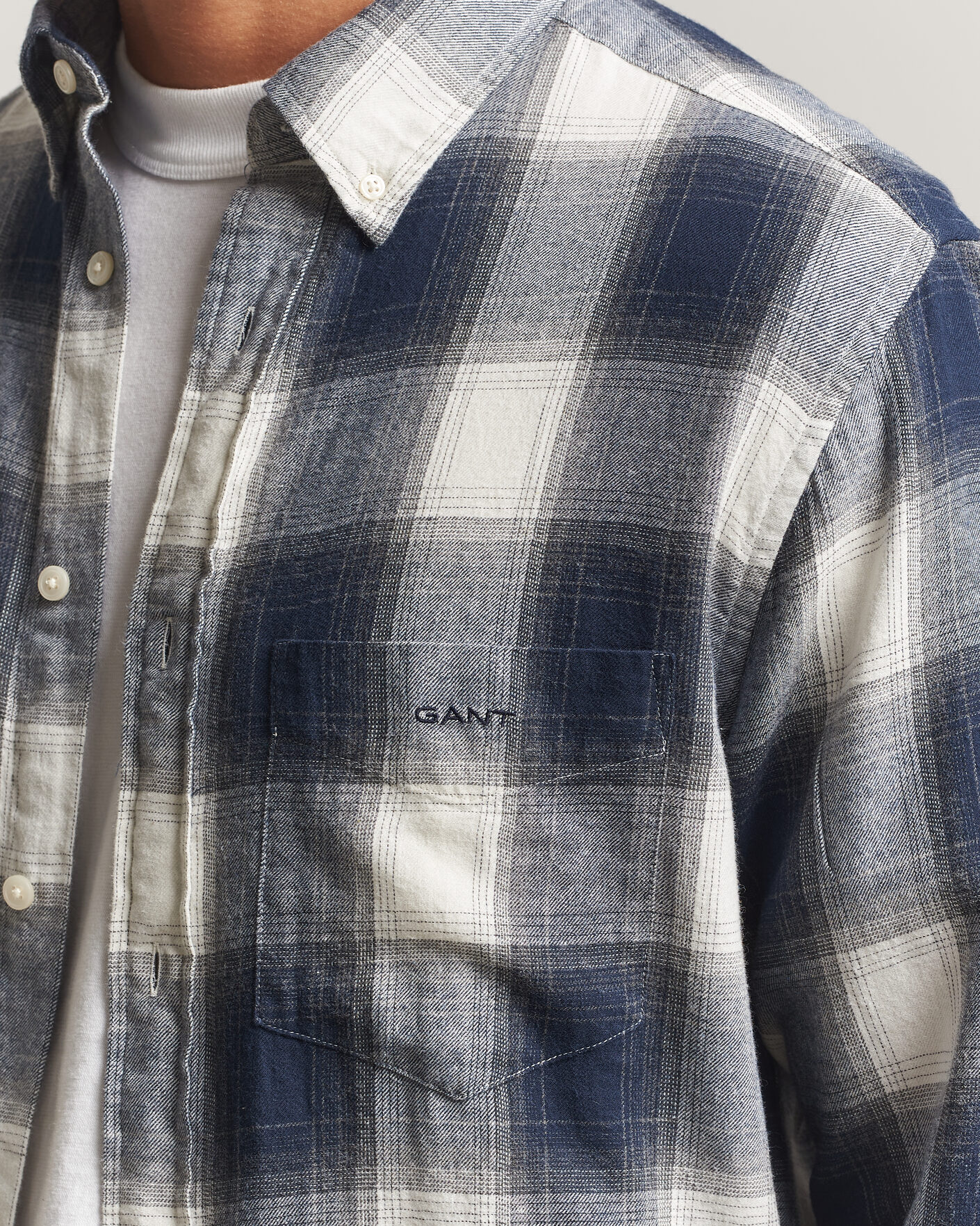 Homme | Chemises | Gant | Regular Fit Windblown Flannel Checked Shirt Evening Blue