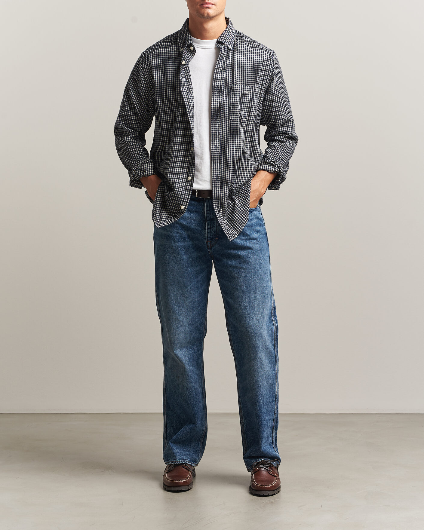 Homme | Chemises | Gant | Regular Fit Windblown Flannel Checked Shirt Evening Blue