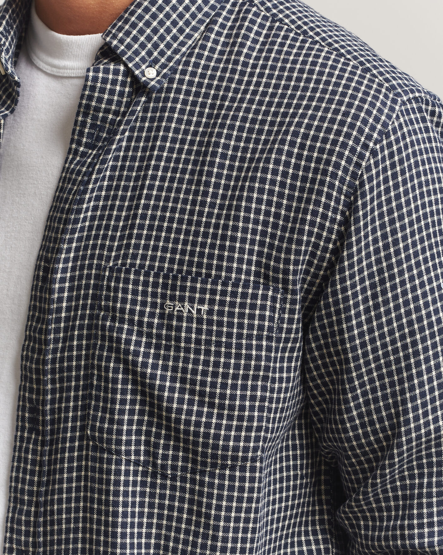 Homme | Chemises | Gant | Regular Fit Windblown Flannel Checked Shirt Evening Blue
