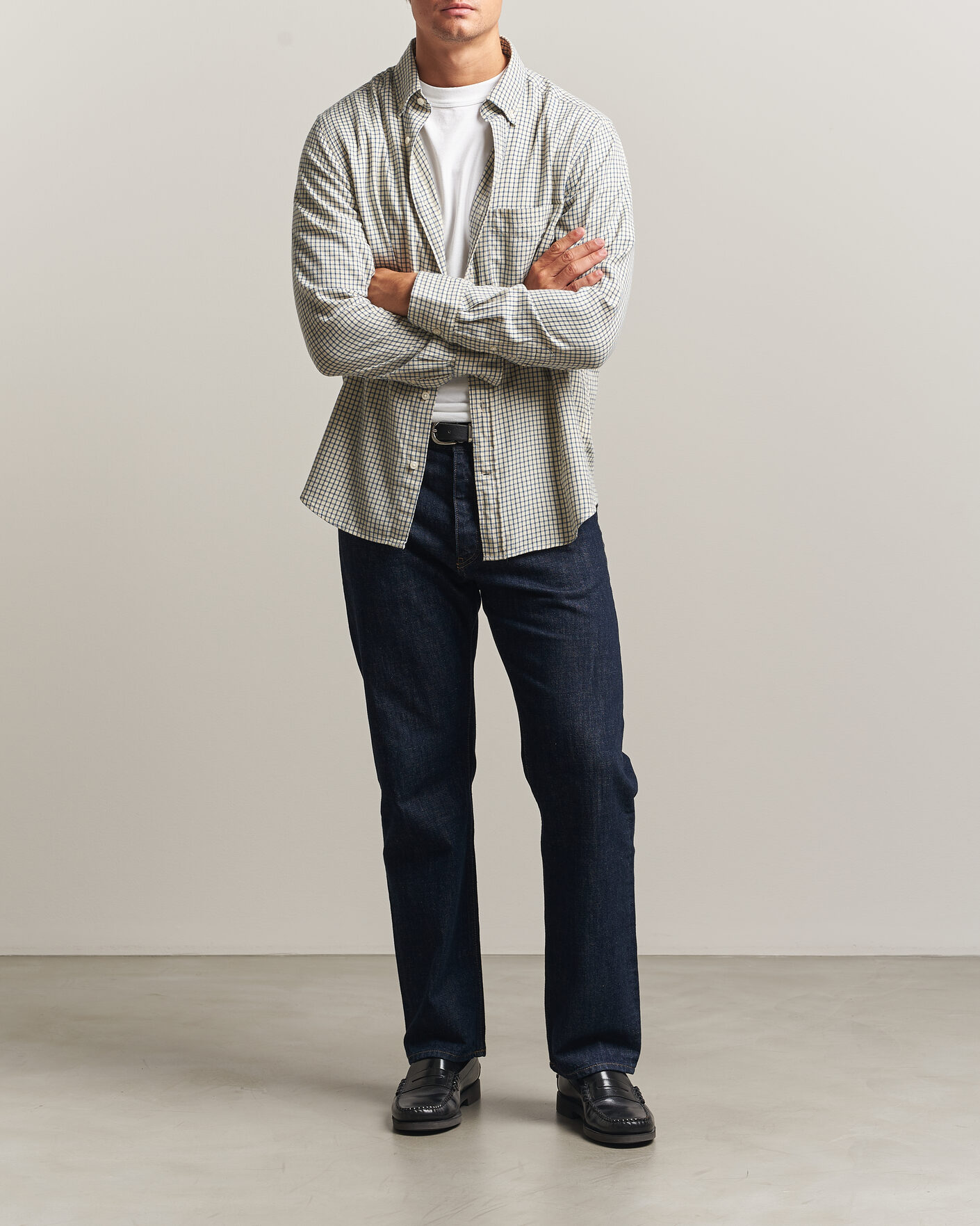 Homme | Chemises | Gant | Regular Fit Windblown Flannel Checked Shirt Blue Horizon