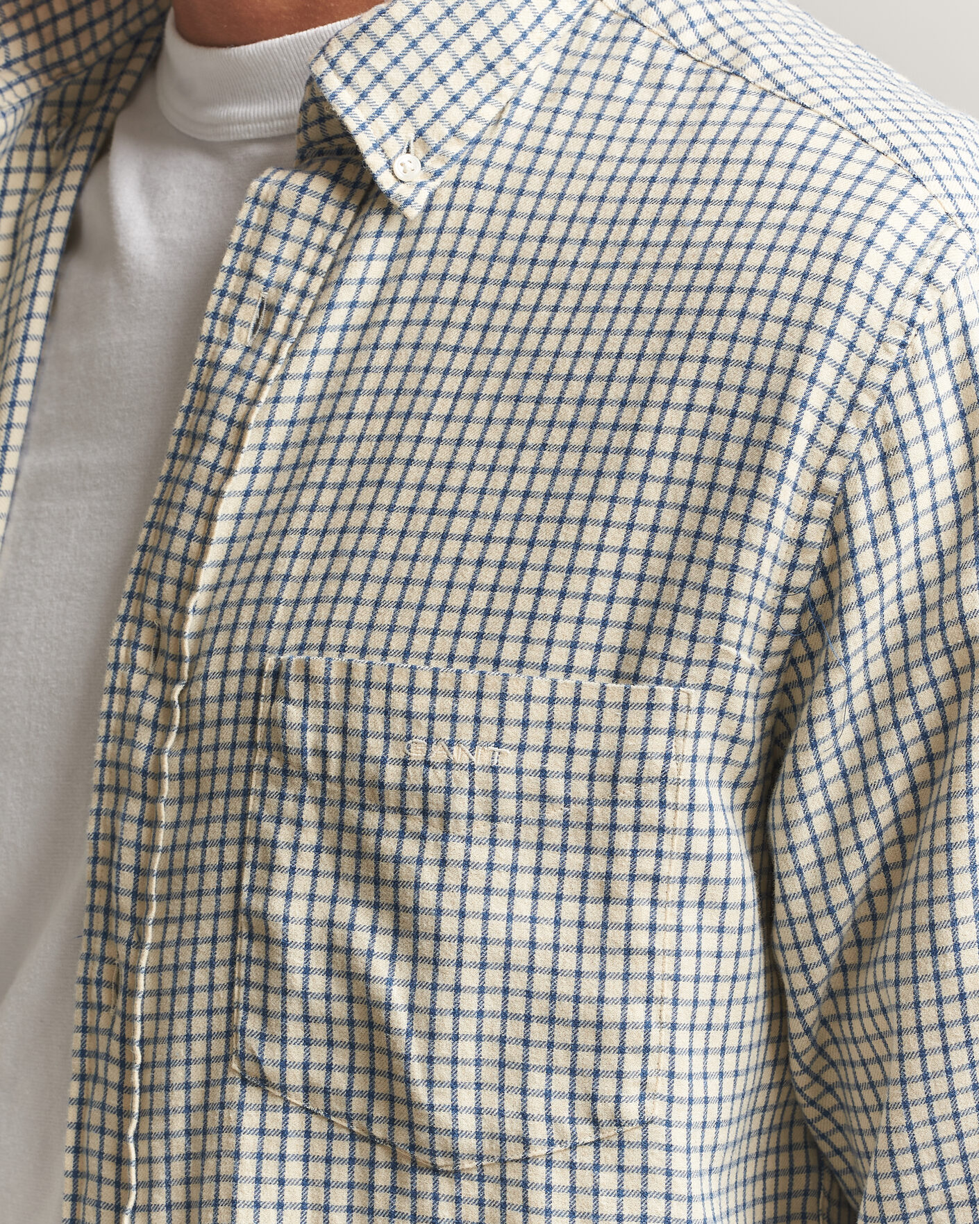 Homme | Chemises | Gant | Regular Fit Windblown Flannel Checked Shirt Blue Horizon
