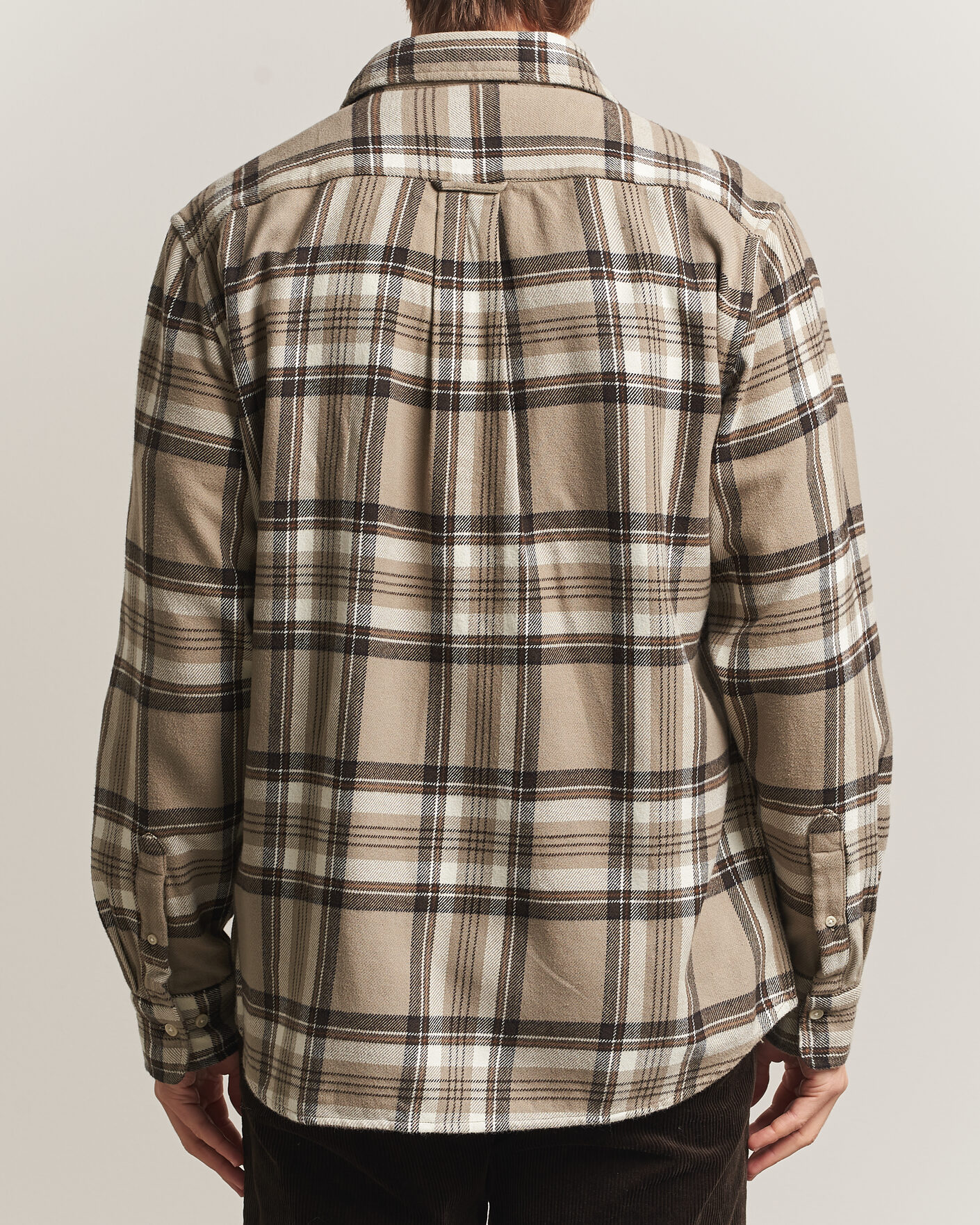 Homme | Chemises | Gant | Regular Fit Flannel Checked Overshirt Mist Taupe