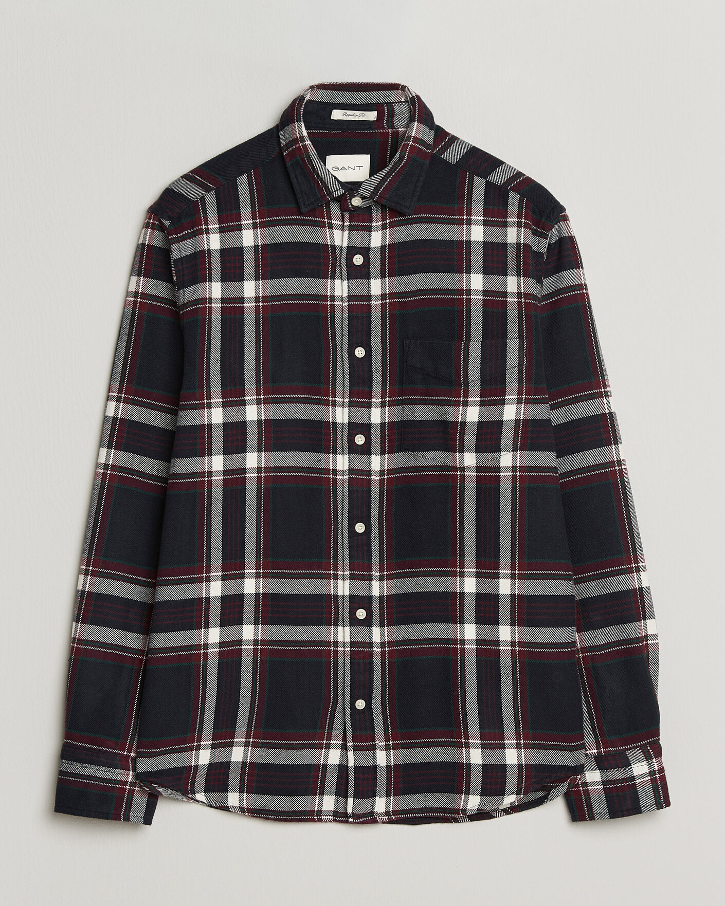 Homme | Chemises | Gant | Regular Fit Flannel Checked Overshirt Evening Blue