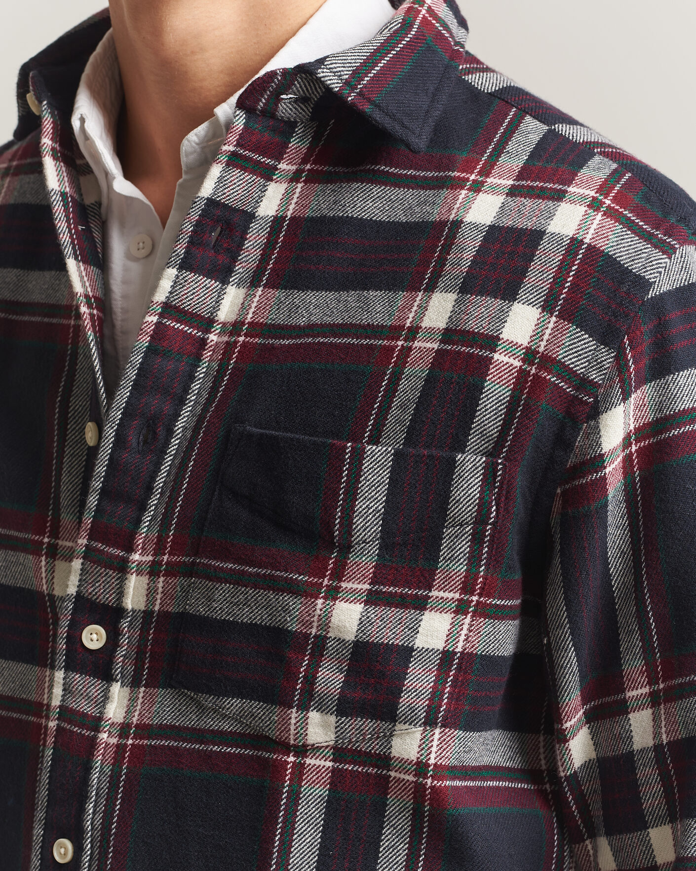 Homme | Chemises | Gant | Regular Fit Flannel Checked Overshirt Evening Blue