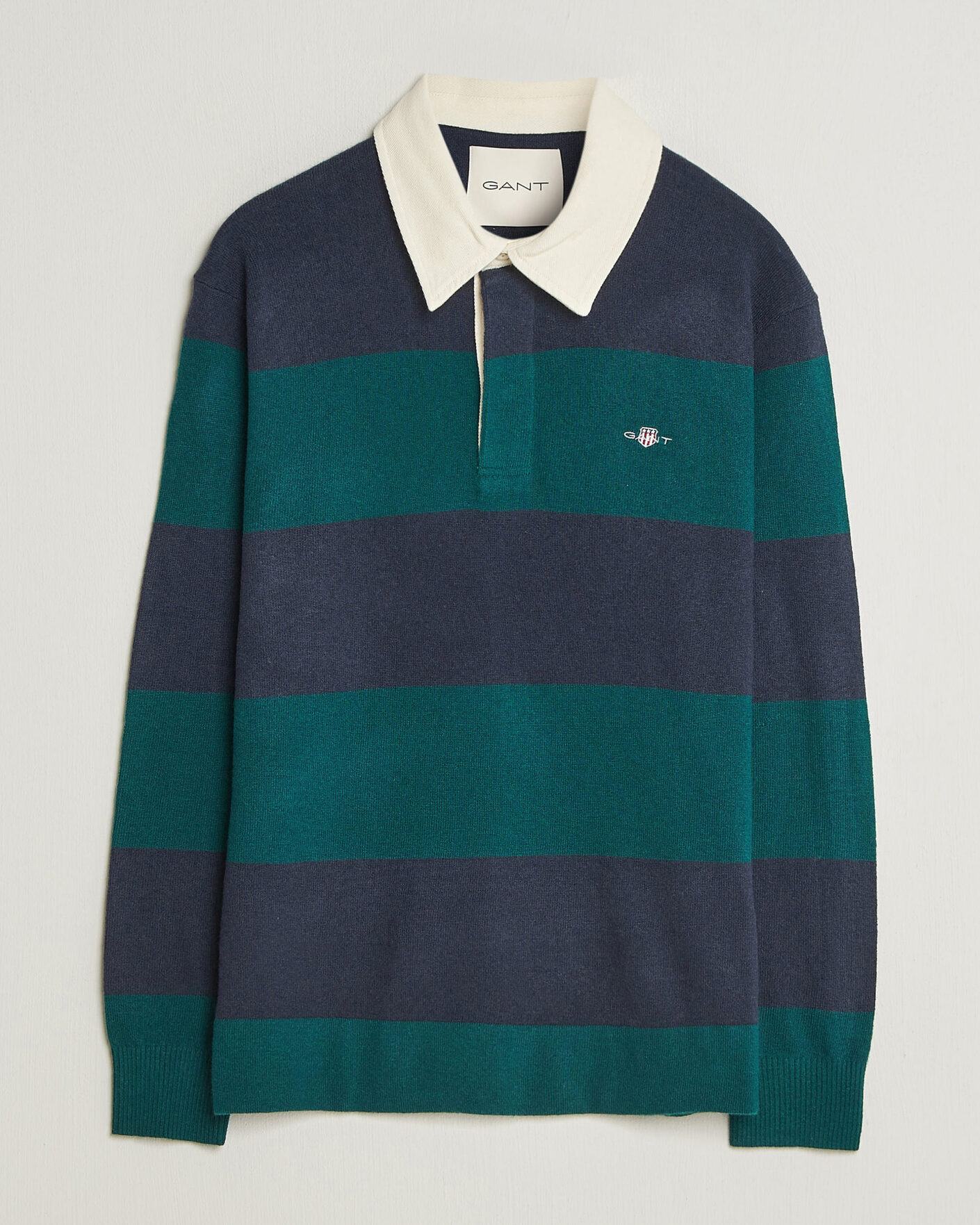 Homme | Pulls Et Tricots | Gant | Lambswool Barstriped Rugger Dark Emerald