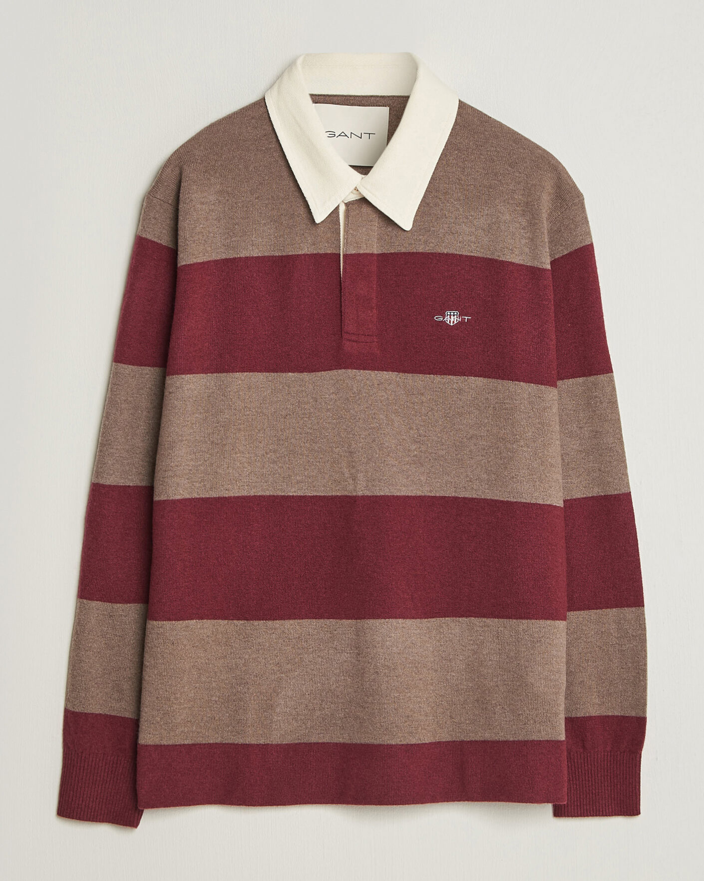Homme | Pulls Et Tricots | Gant | Lambswool Barstriped Rugger Deep Grape Wine