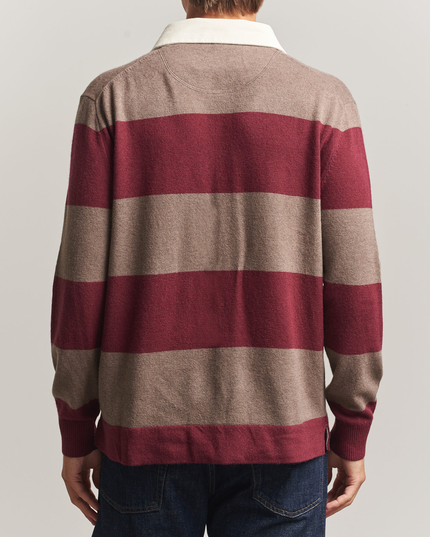 Homme | Pulls Et Tricots | Gant | Lambswool Barstriped Rugger Deep Grape Wine