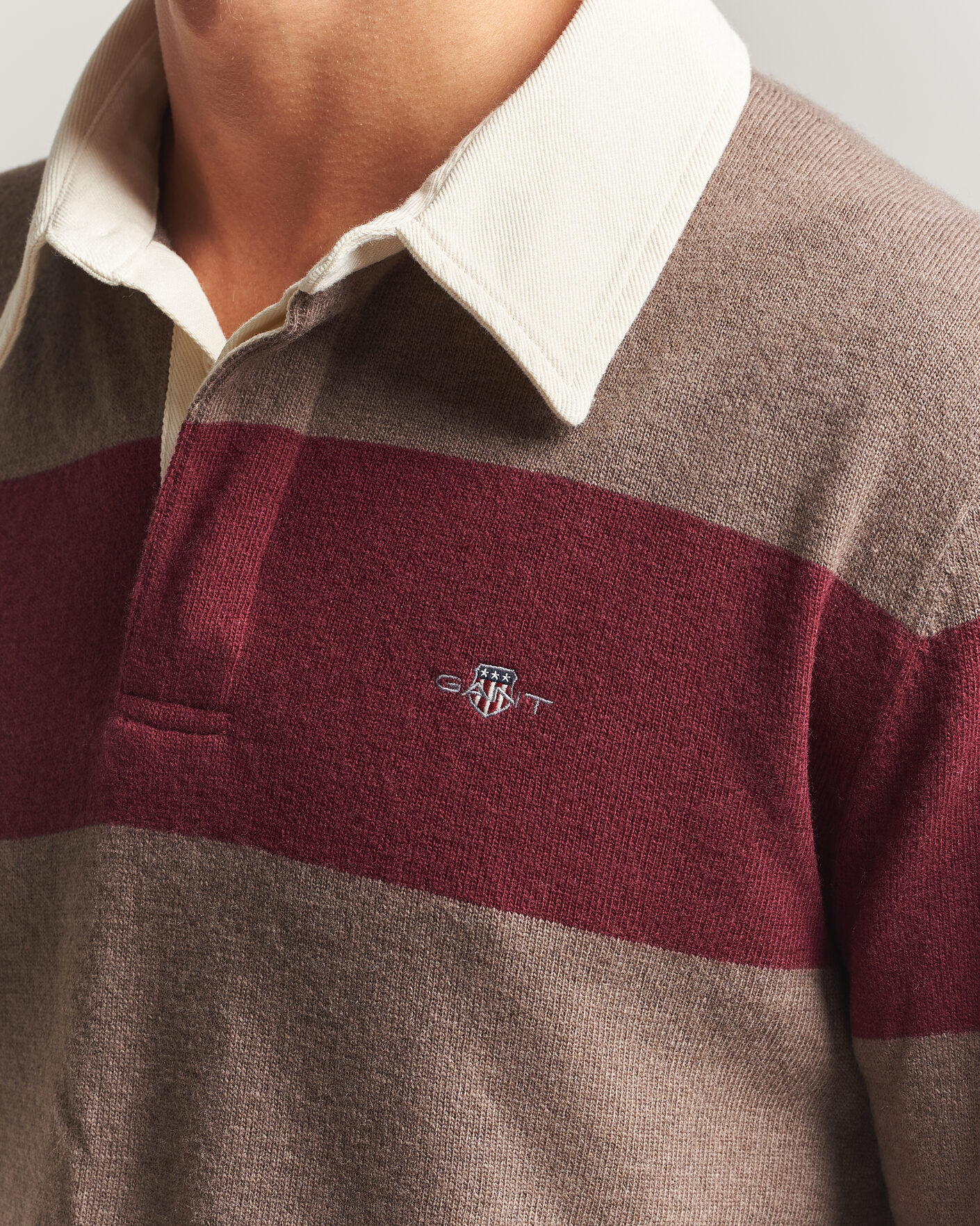Homme | Pulls Et Tricots | Gant | Lambswool Barstriped Rugger Deep Grape Wine