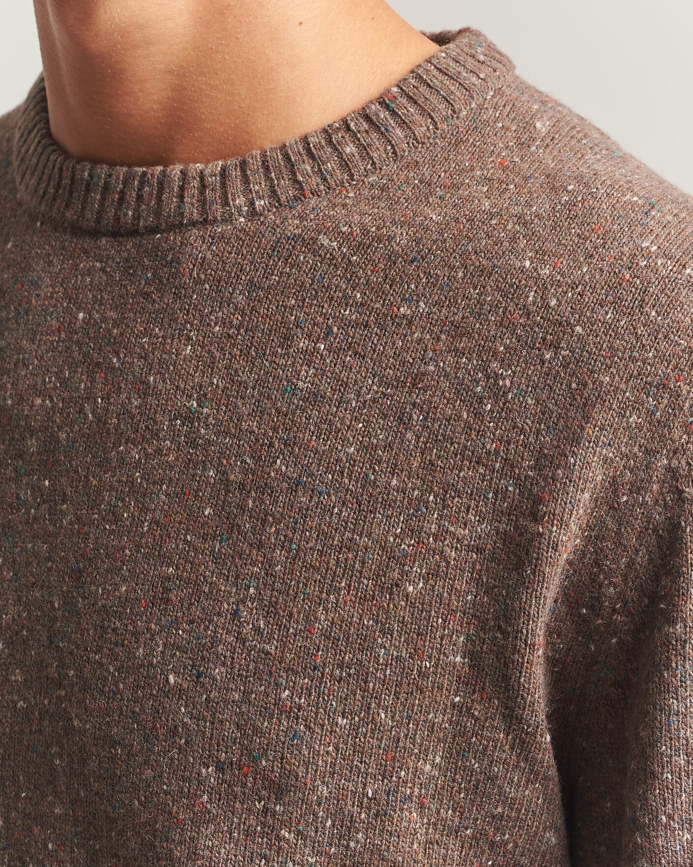 Homme | Pulls Et Tricots | Gant | Neps Wool Crew Neck Sweater Faded Taupe