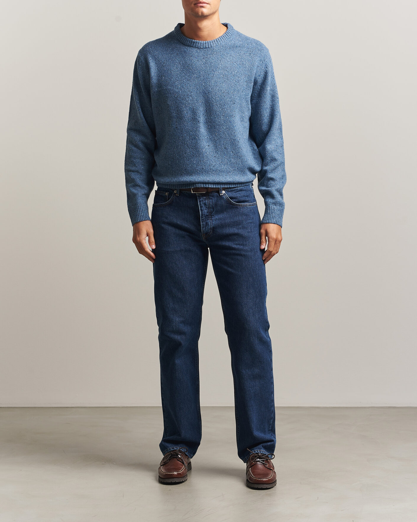Homme | Pulls Et Tricots | Gant | Neps Wool Crew Neck Sweater Blue Horizon