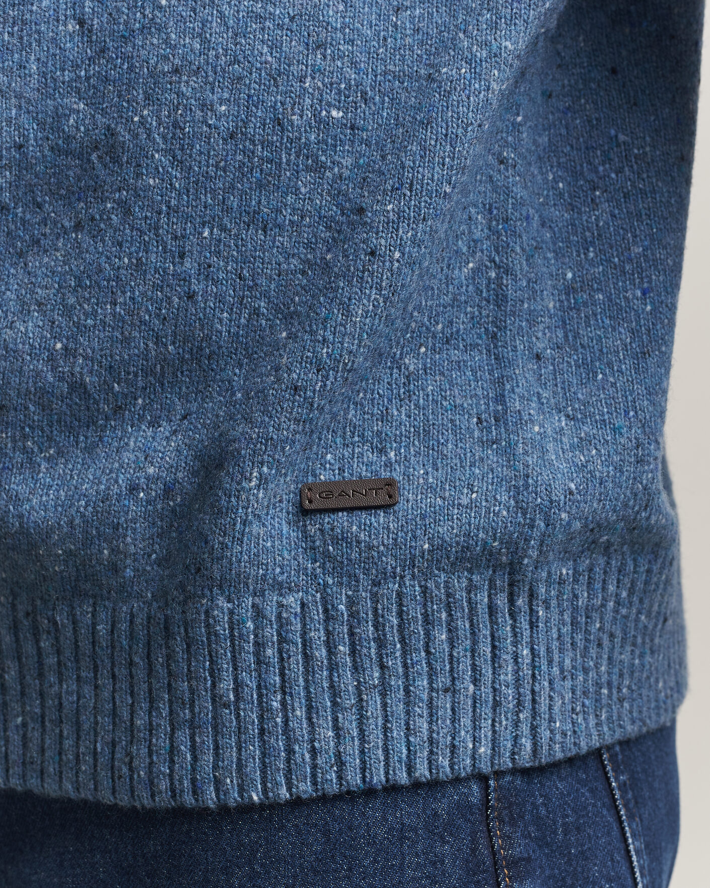 Homme | Pulls Et Tricots | Gant | Neps Wool Crew Neck Sweater Blue Horizon