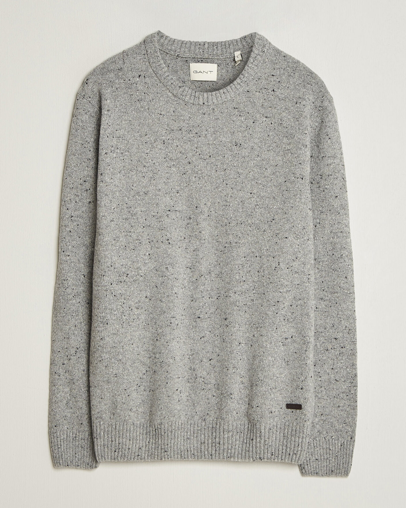 Homme | Pulls Et Tricots | Gant | Neps Wool Crew Neck Sweater Grey Melange