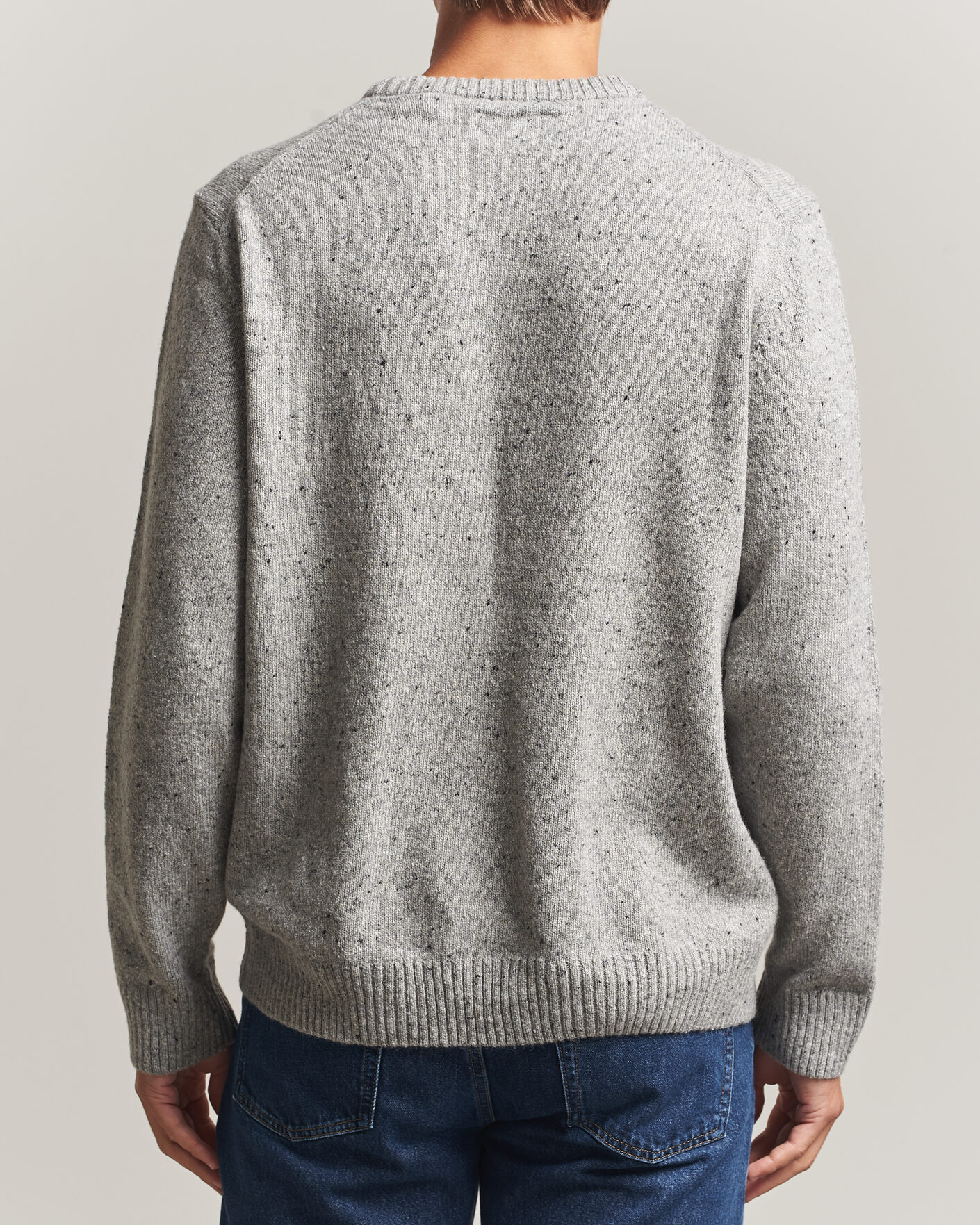 Homme | Pulls Et Tricots | Gant | Neps Wool Crew Neck Sweater Grey Melange