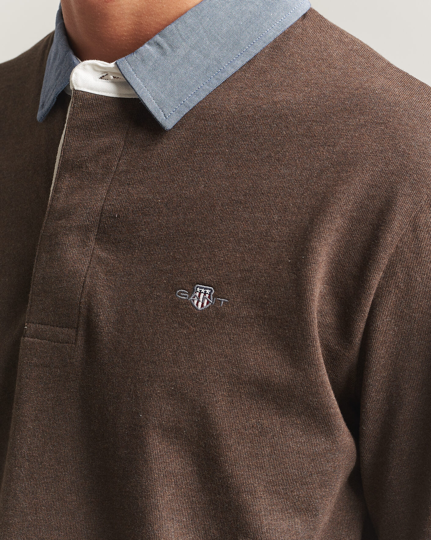 Homme | Pulls Et Tricots | Gant | Chambray Solid Heavy Rugger Black Brown Melange