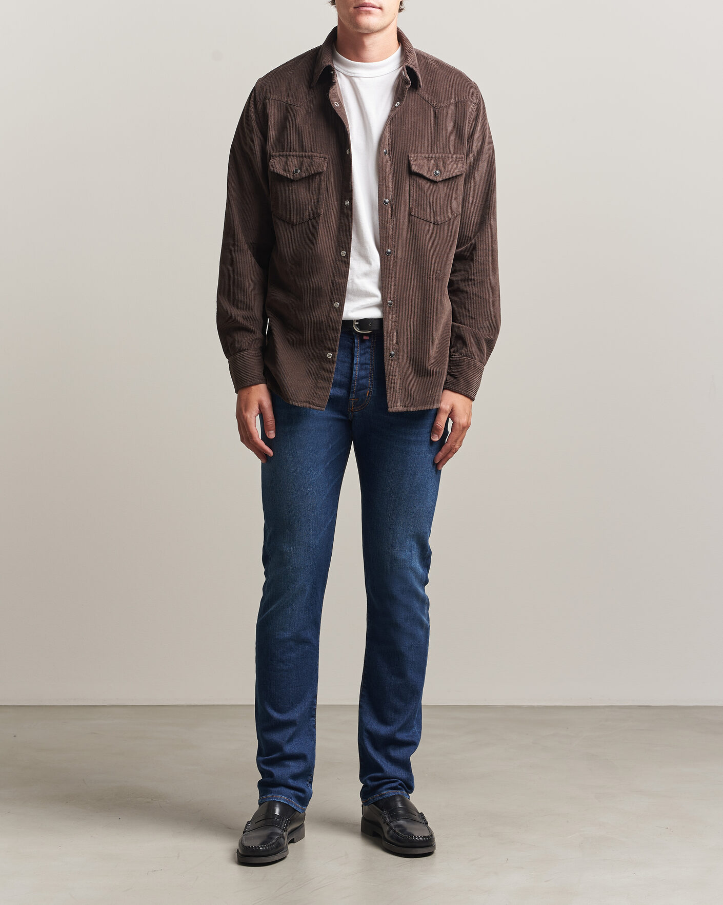 Homme | Chemises | Jacob Cohën | Cord Pocket Overshirt Brown