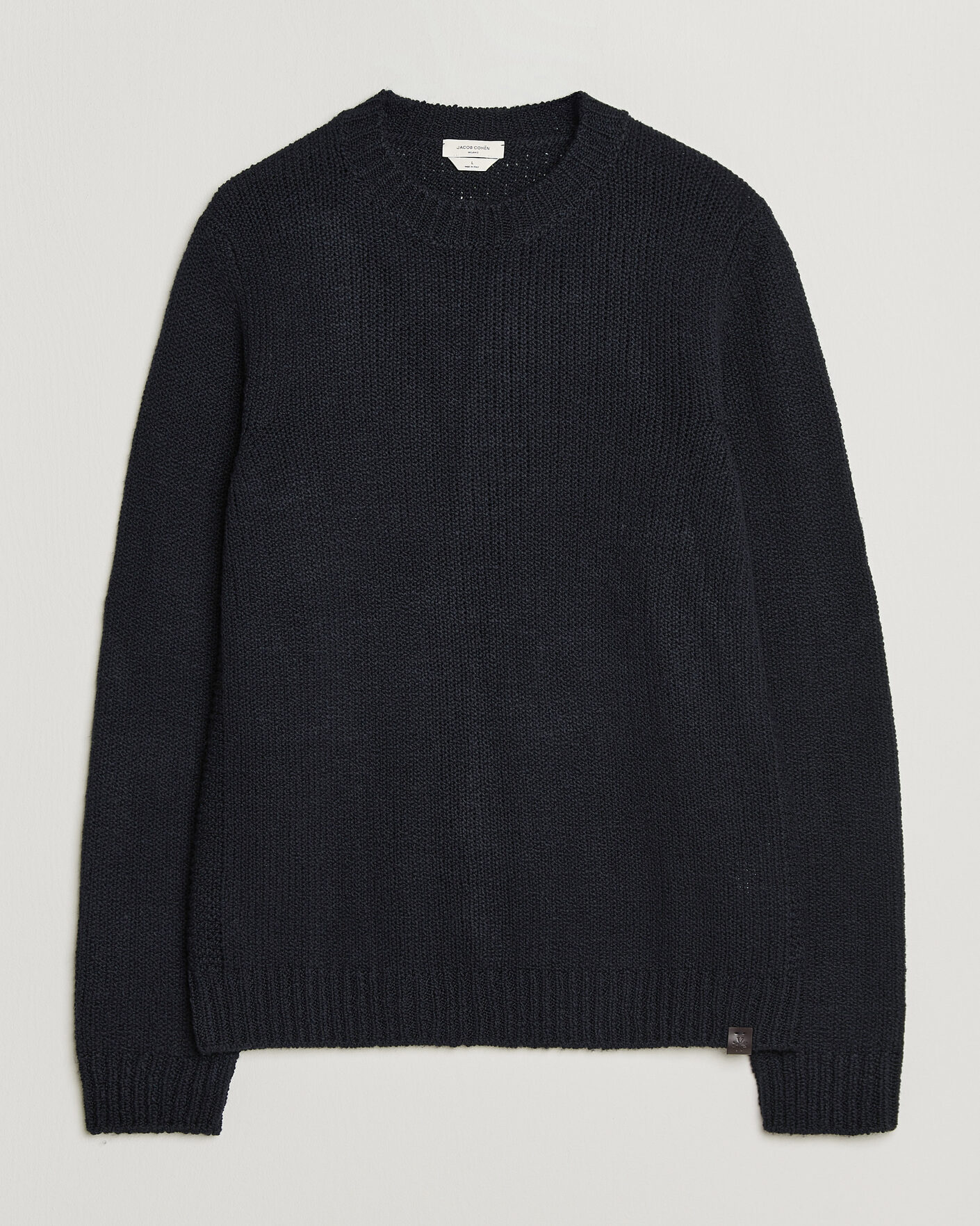 Homme | Pulls Et Tricots | Jacob Cohën | Muffled Virgin Wool Link Stitch Sweater Navy