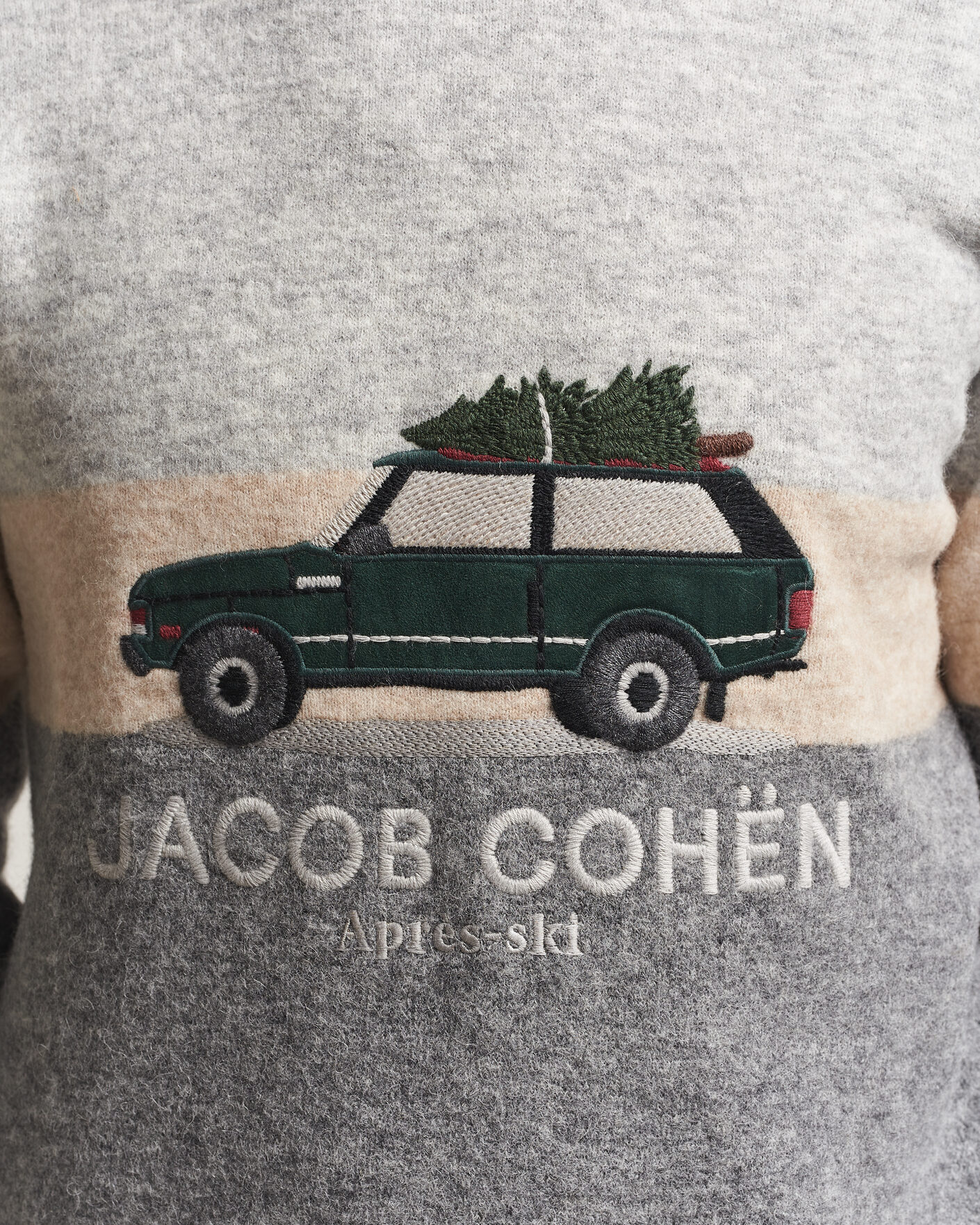 Homme | Pulls Et Tricots | Jacob Cohën | Embroidery Knitted Apres-Ski Crew Neck Grey