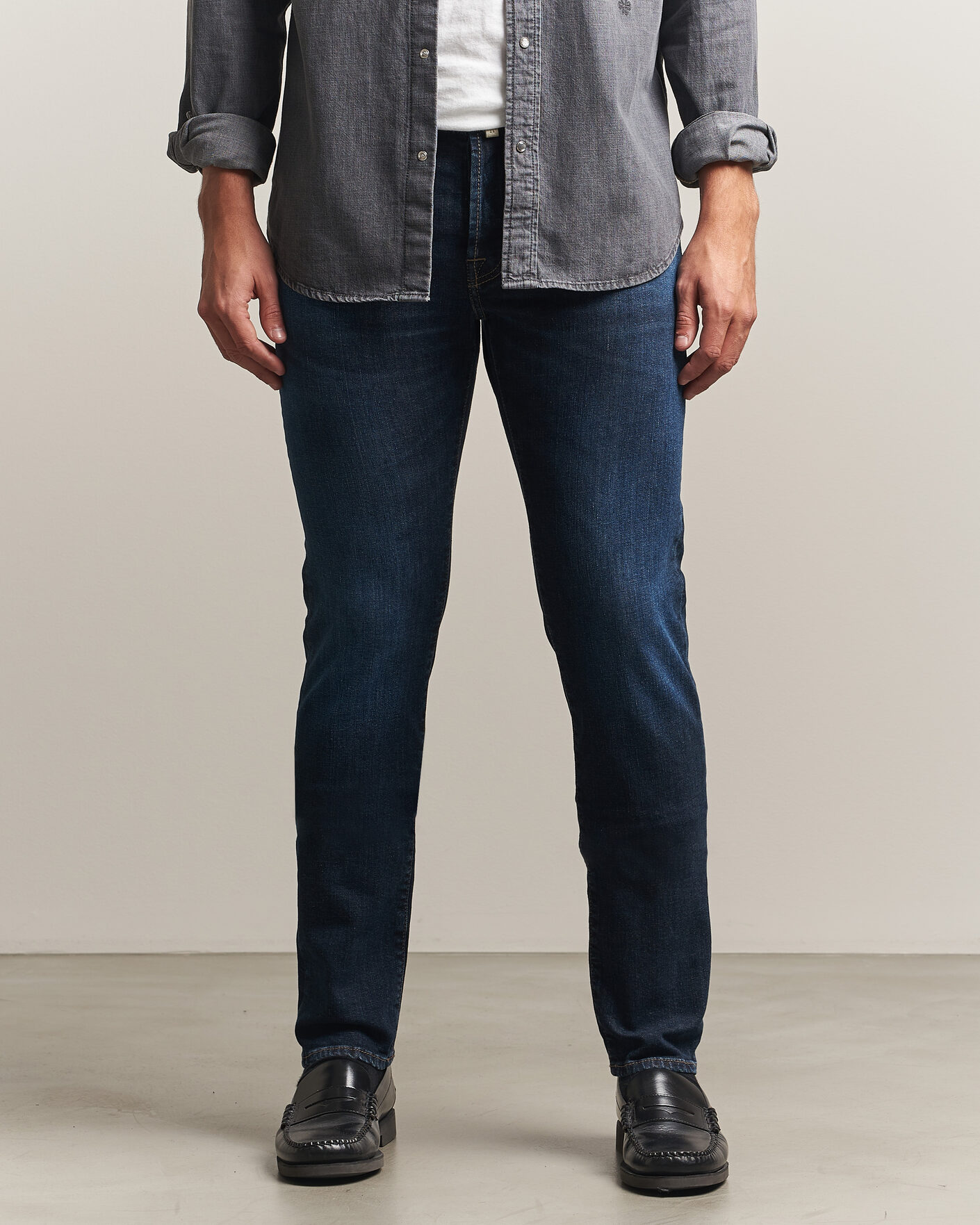 Homme | Jeans | Jacob Cohën | Bard Slim Fit Apres Ski Patch Stretch Jeans Blue