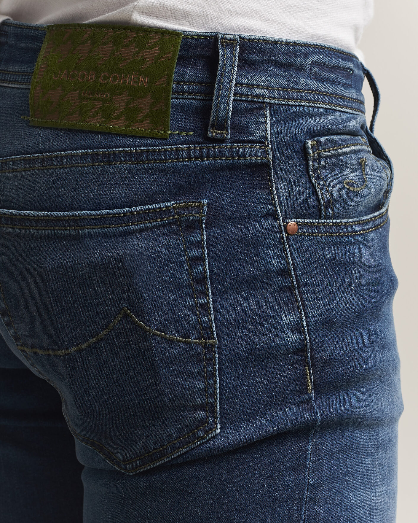 Homme | Jeans | Jacob Cohën | Bard Slim Fit Stretch Jeans Mid Blue