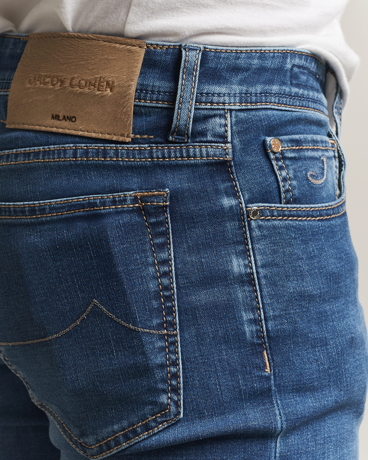 Homme | Jeans | Jacob Cohën | Bard Fast Slim Fit Stretch Jeans Mid Blue