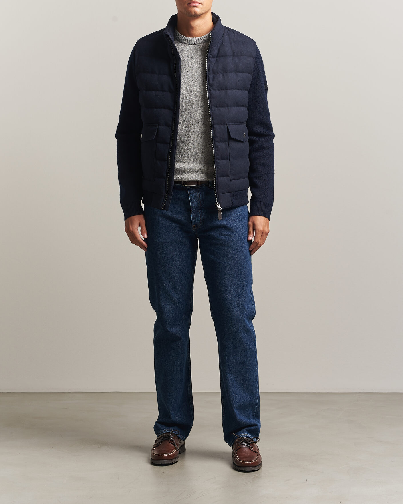 Homme | Manteaux Et Vestes | Gant | Padded Hybrid Flannel Jacket Evening Blue
