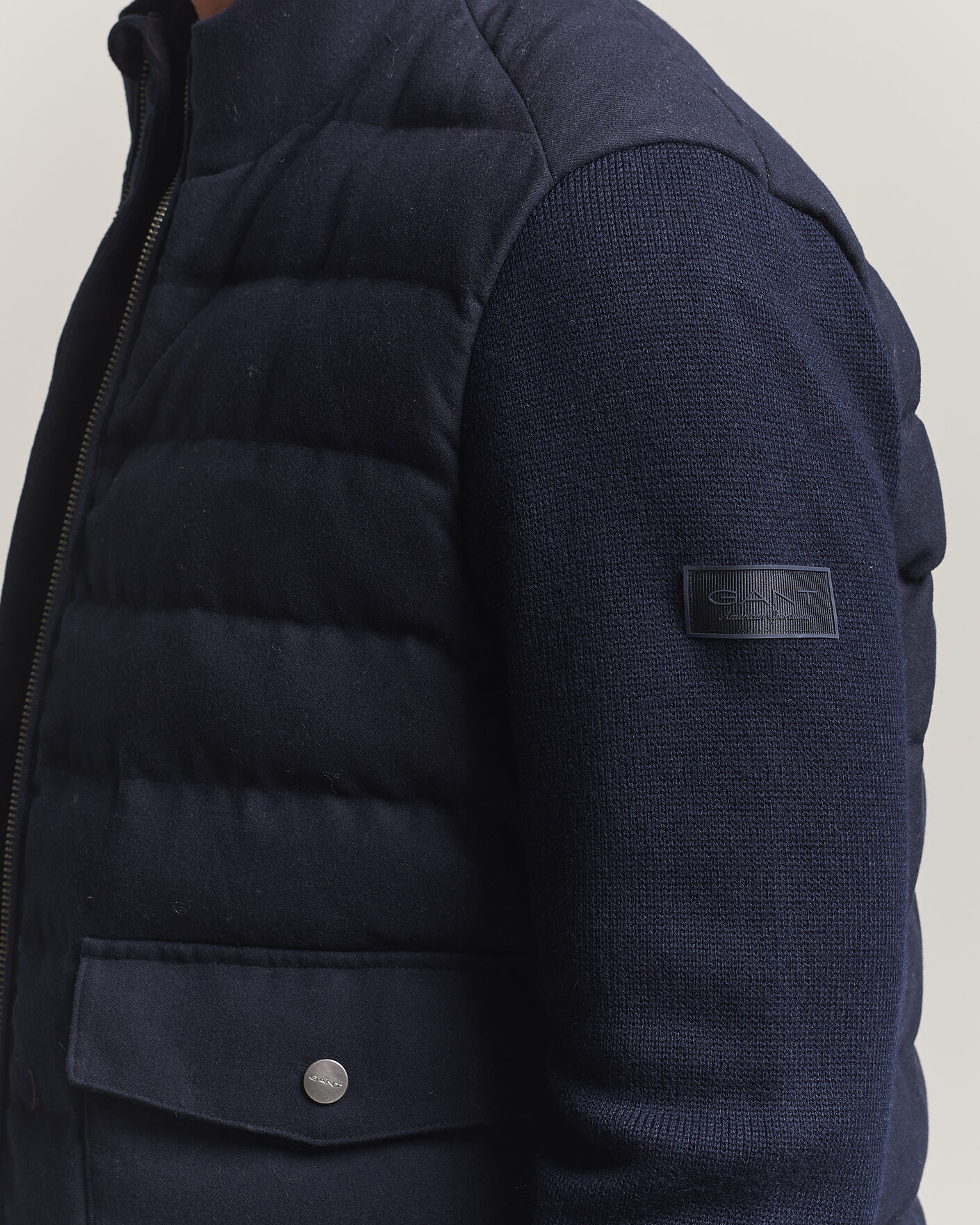 Homme | Manteaux Et Vestes | Gant | Padded Hybrid Flannel Jacket Evening Blue