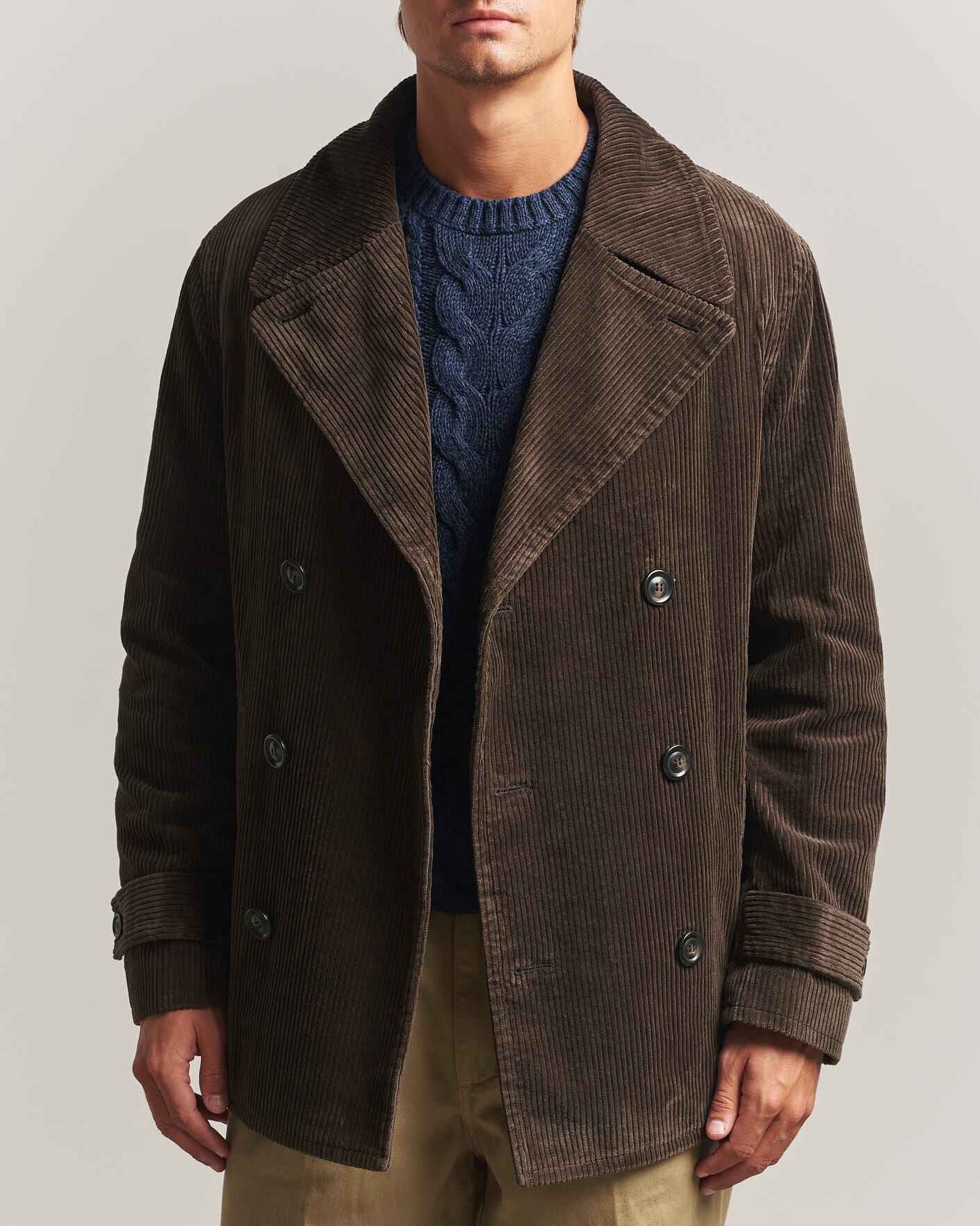 Homme | Manteaux Et Vestes | Gant | Corduroy Peacoat Black Brown