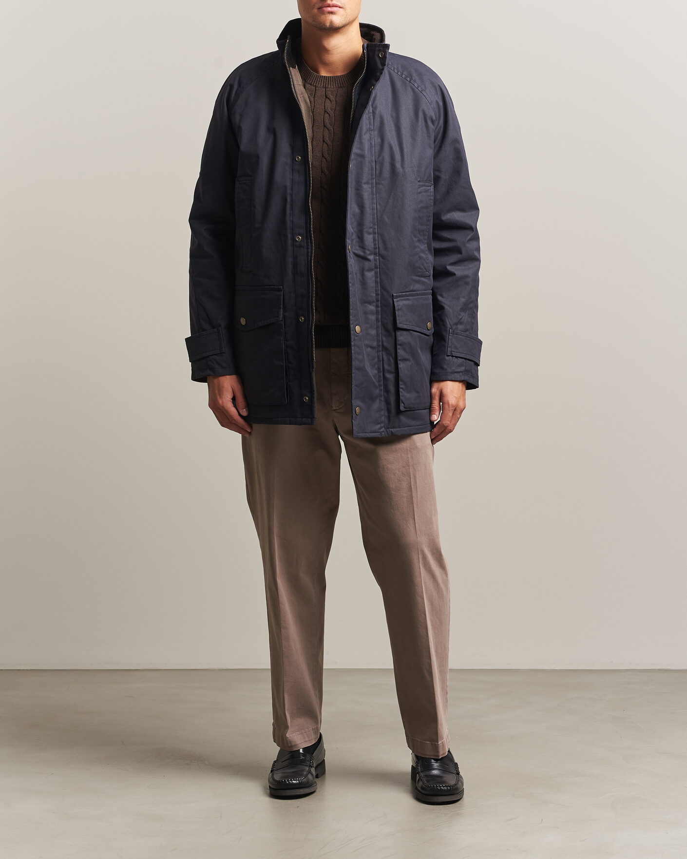 Homme | Manteaux Et Vestes | Gant | Waxed Double Decker Jacket Evening Blue