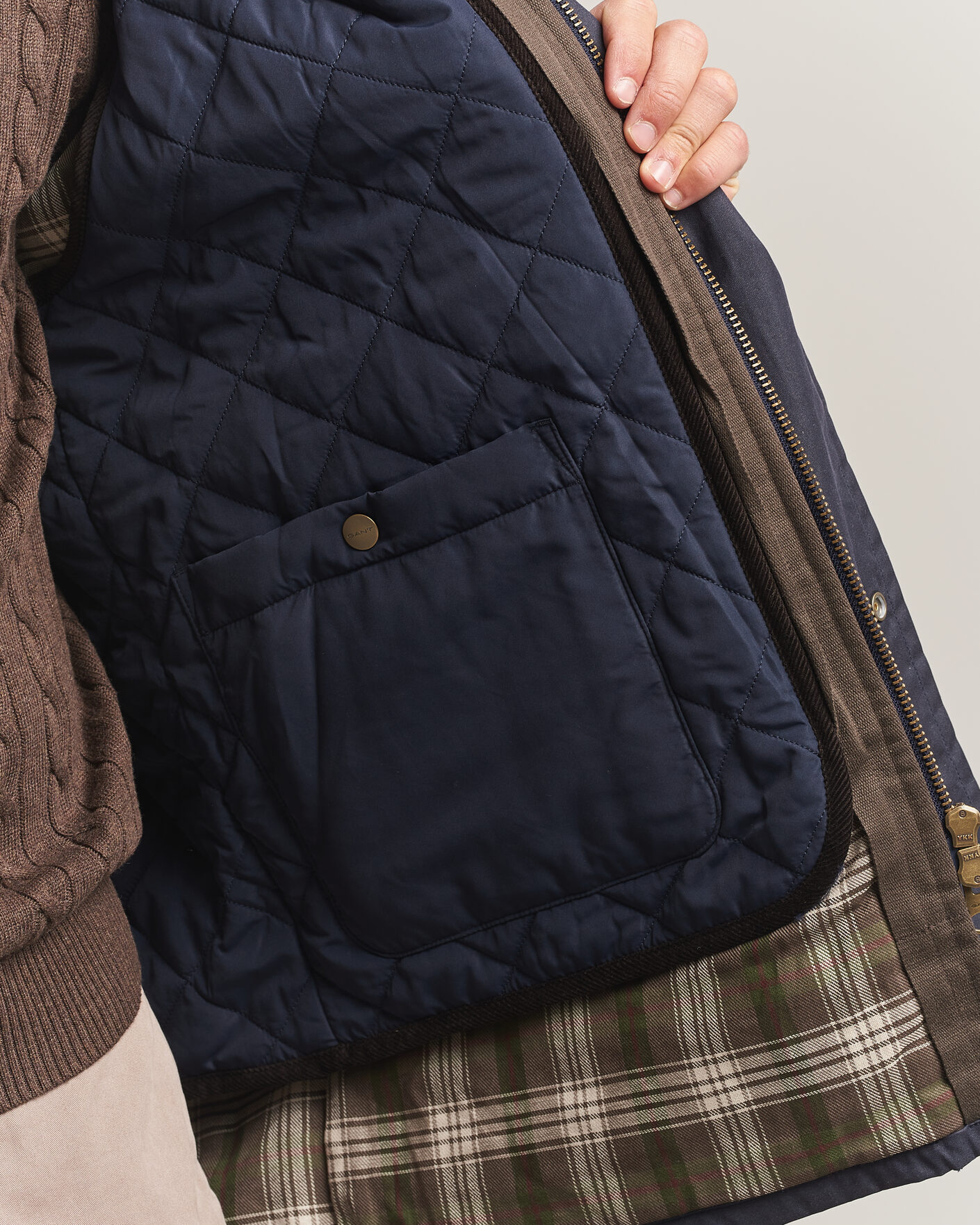 Homme | Manteaux Et Vestes | Gant | Waxed Double Decker Jacket Evening Blue