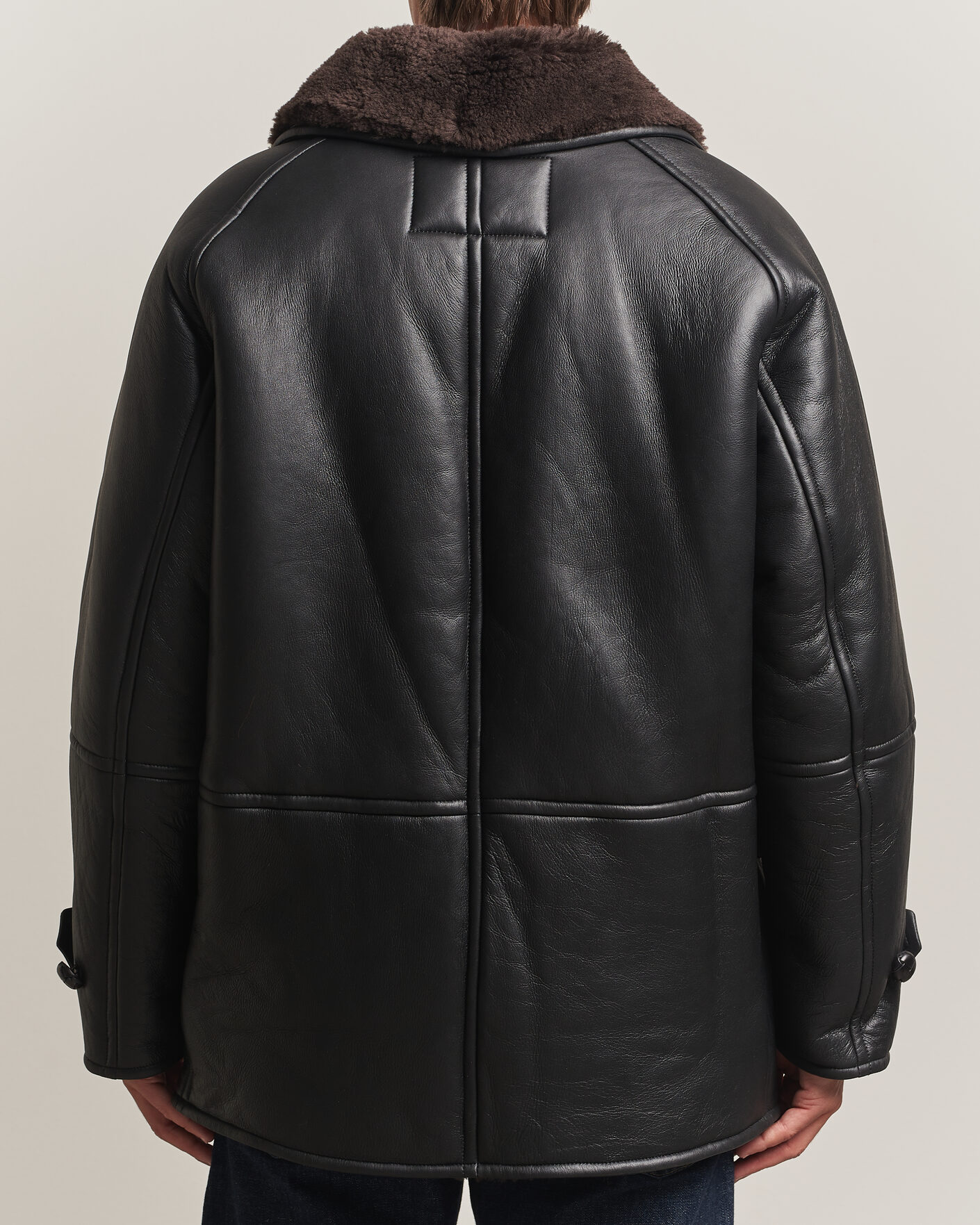Homme | Manteaux Et Vestes | Gant | Shearling Leather Peacoat Black