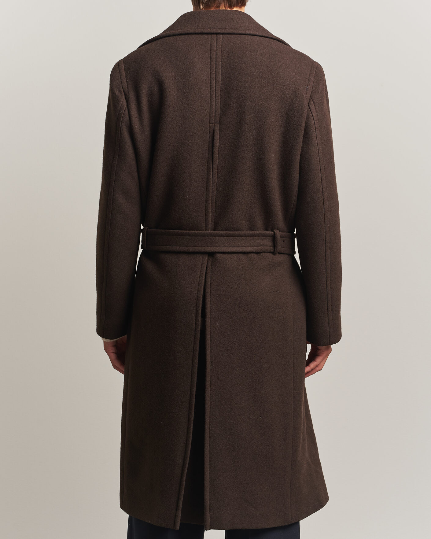Homme | Manteaux Et Vestes | Gant | Wool Double Breasted Belted Coat Black Brown