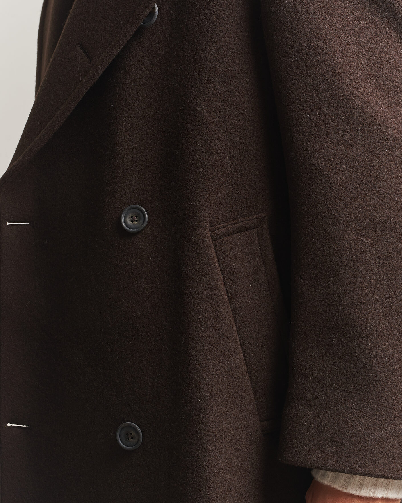 Homme | Manteaux Et Vestes | Gant | Wool Double Breasted Belted Coat Black Brown