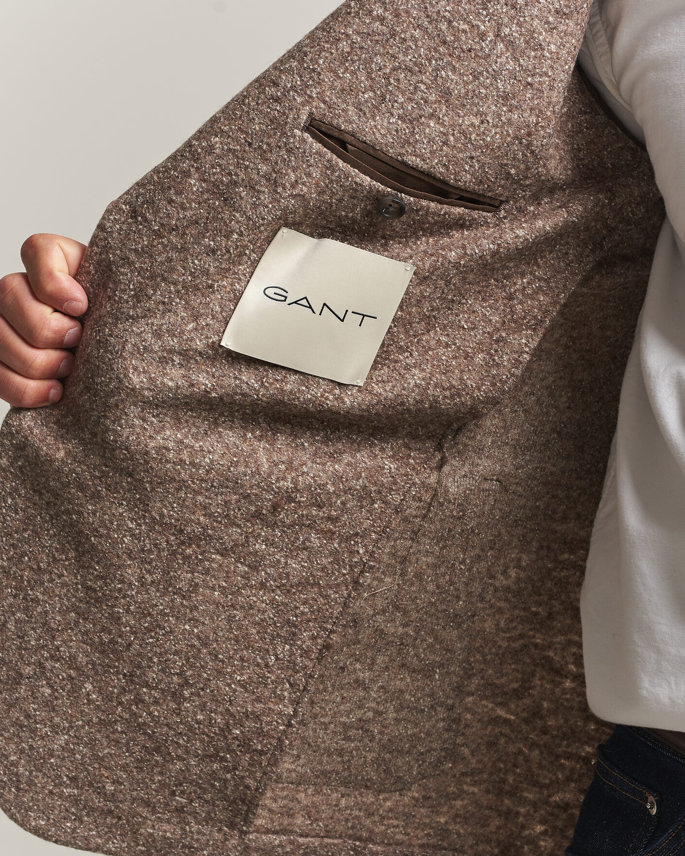 Homme | Blazers | Gant | Wool/Silk Jersey Blazer Clay Beige
