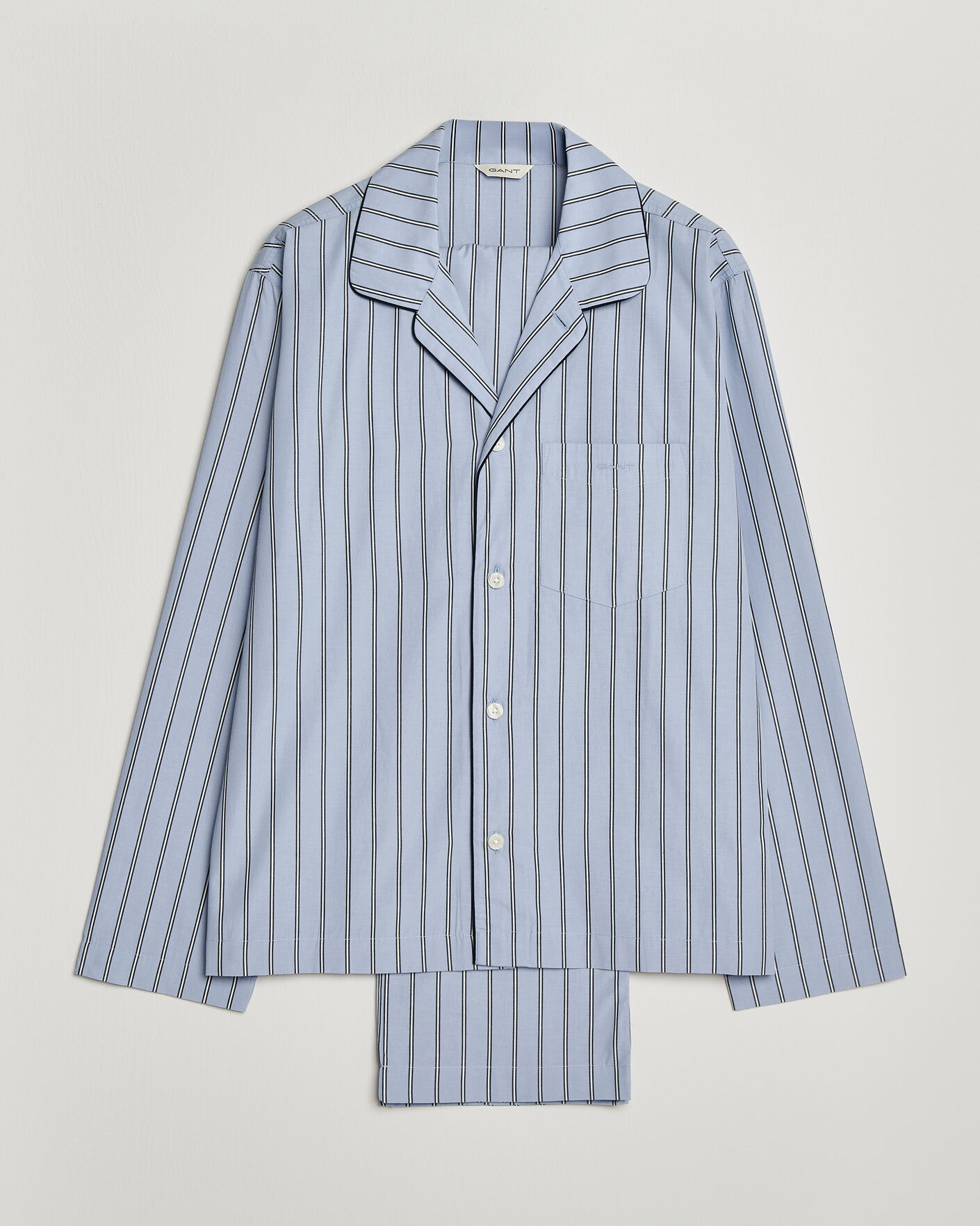 Homme | Peignoirs Et Pyjamas | Gant | Poplin Striped Pyjama Set Light Blue