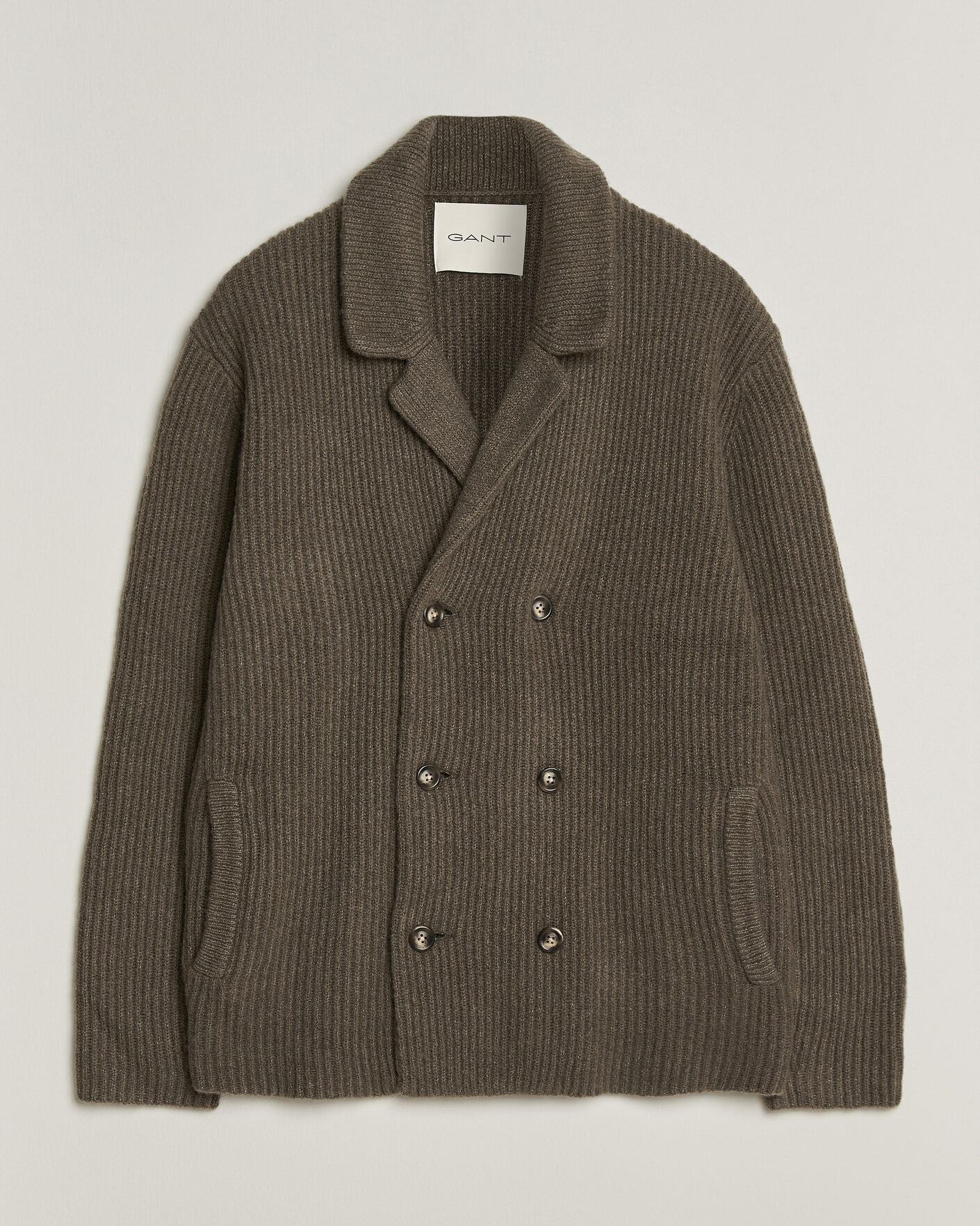 Homme | Pulls Et Tricots | Gant | Wool/Yak Knitted Cardigan Faded Taupe