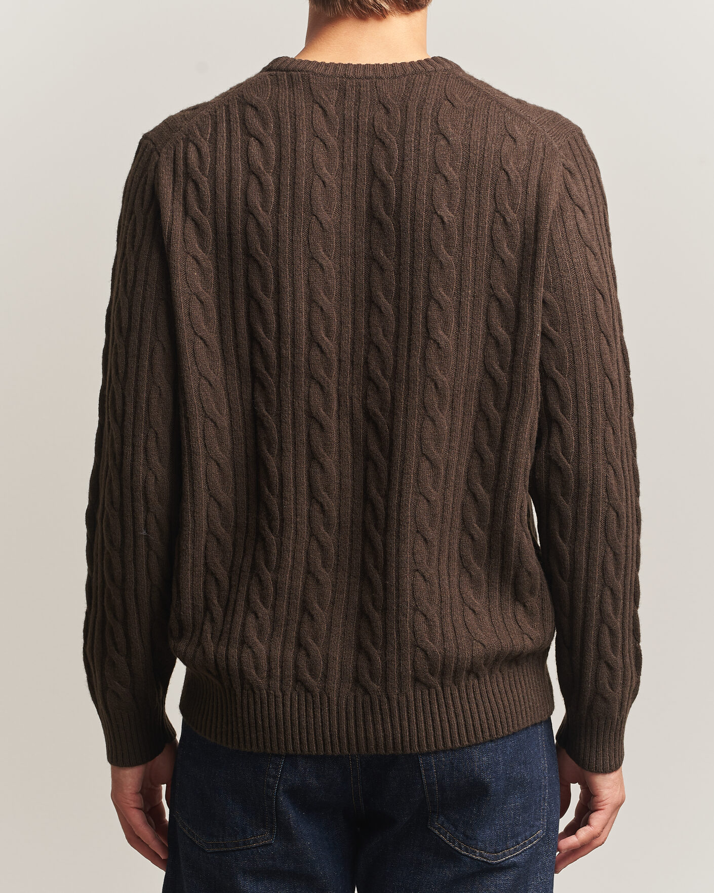 Homme | Pulls Et Tricots | Gant | Lambswool Cable Crew Neck Black Brown