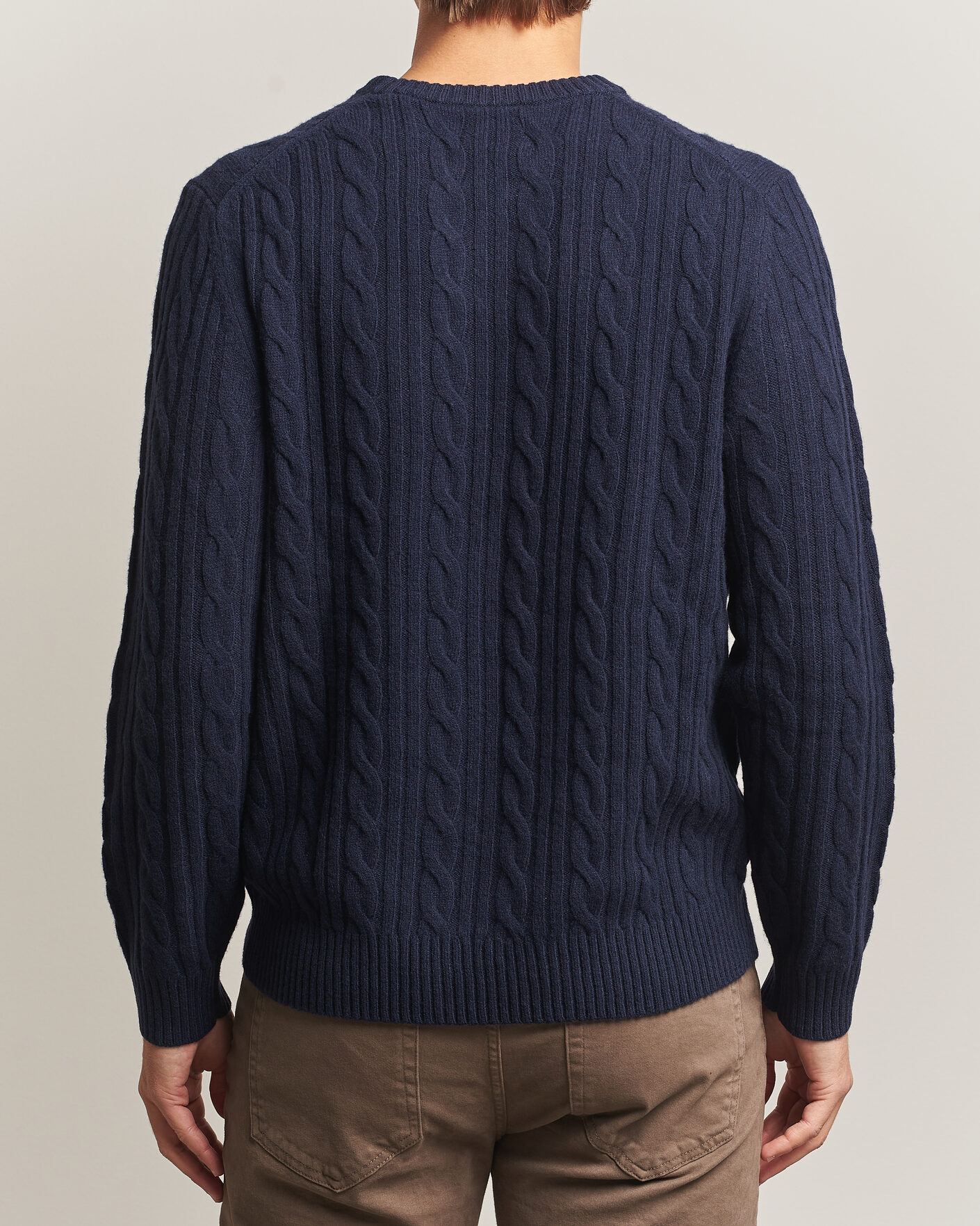 Homme | Pulls Et Tricots | Gant | Lambswool Cable Crew Neck Evening Blue