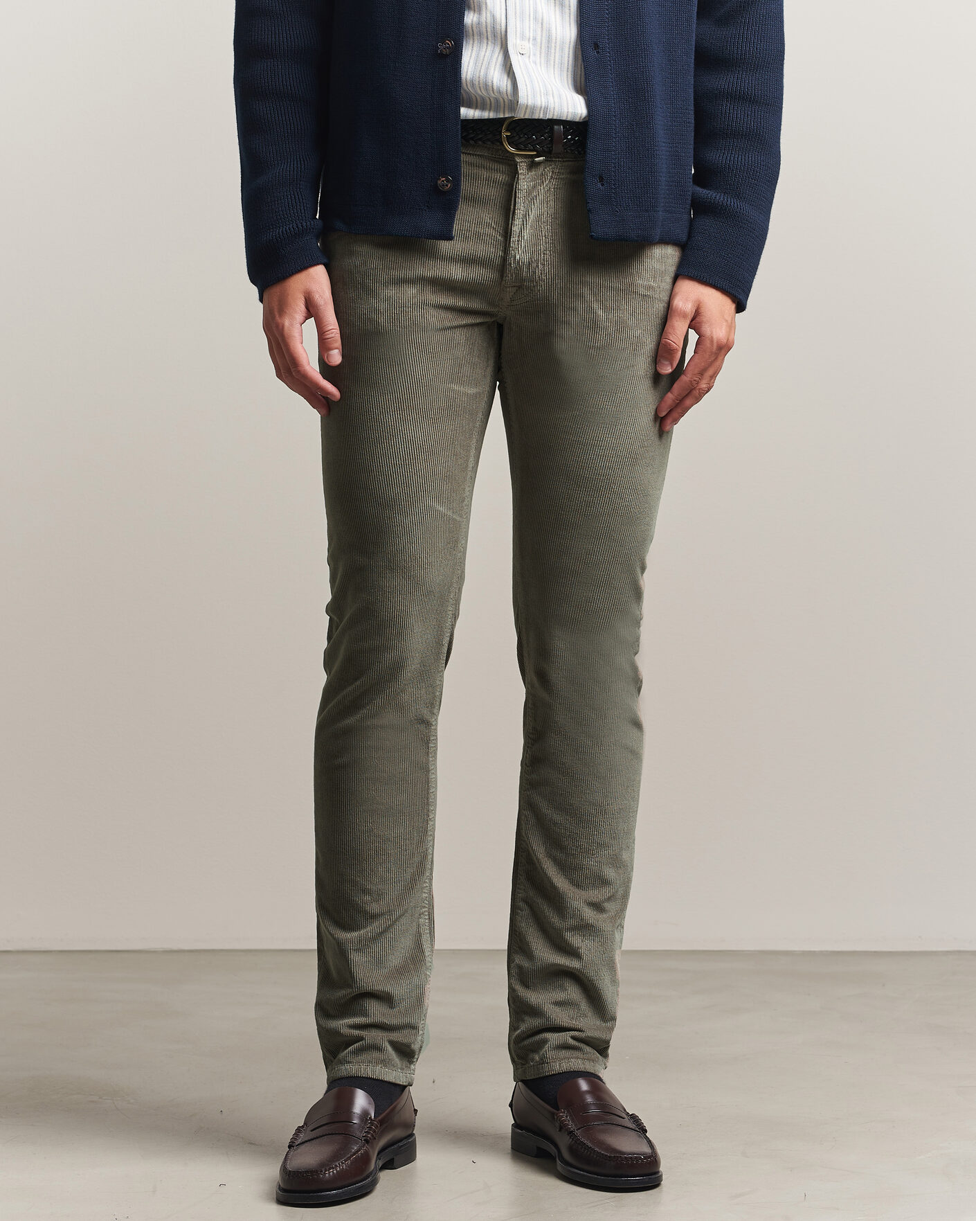 Homme | Pantalons | Jacob Cohën | Bard 5-Pocket Medium Corduroy Trousers Taupe