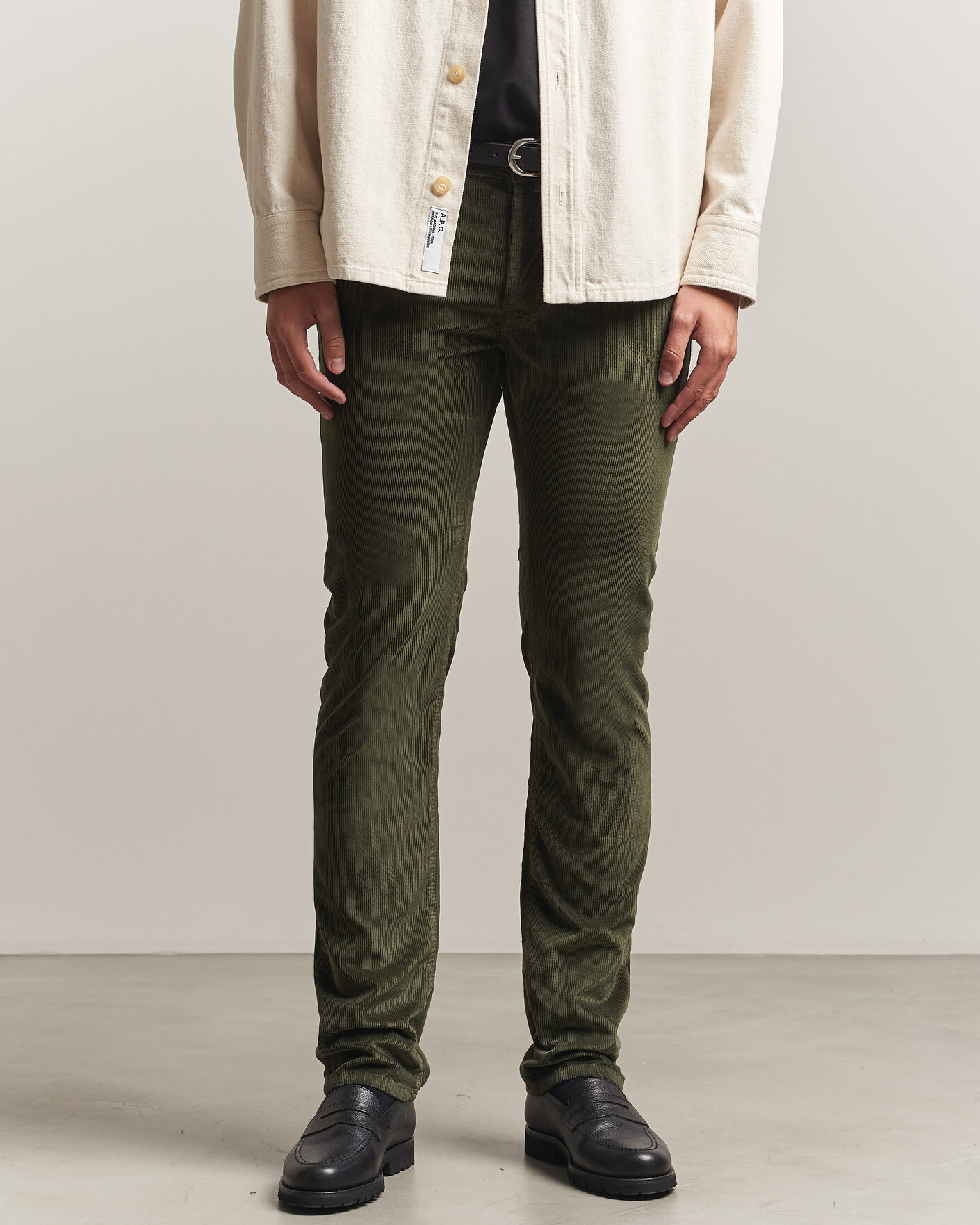Homme | Pantalons | Jacob Cohën | Bard 5-Pocket Medium Corduroy Trousers Green