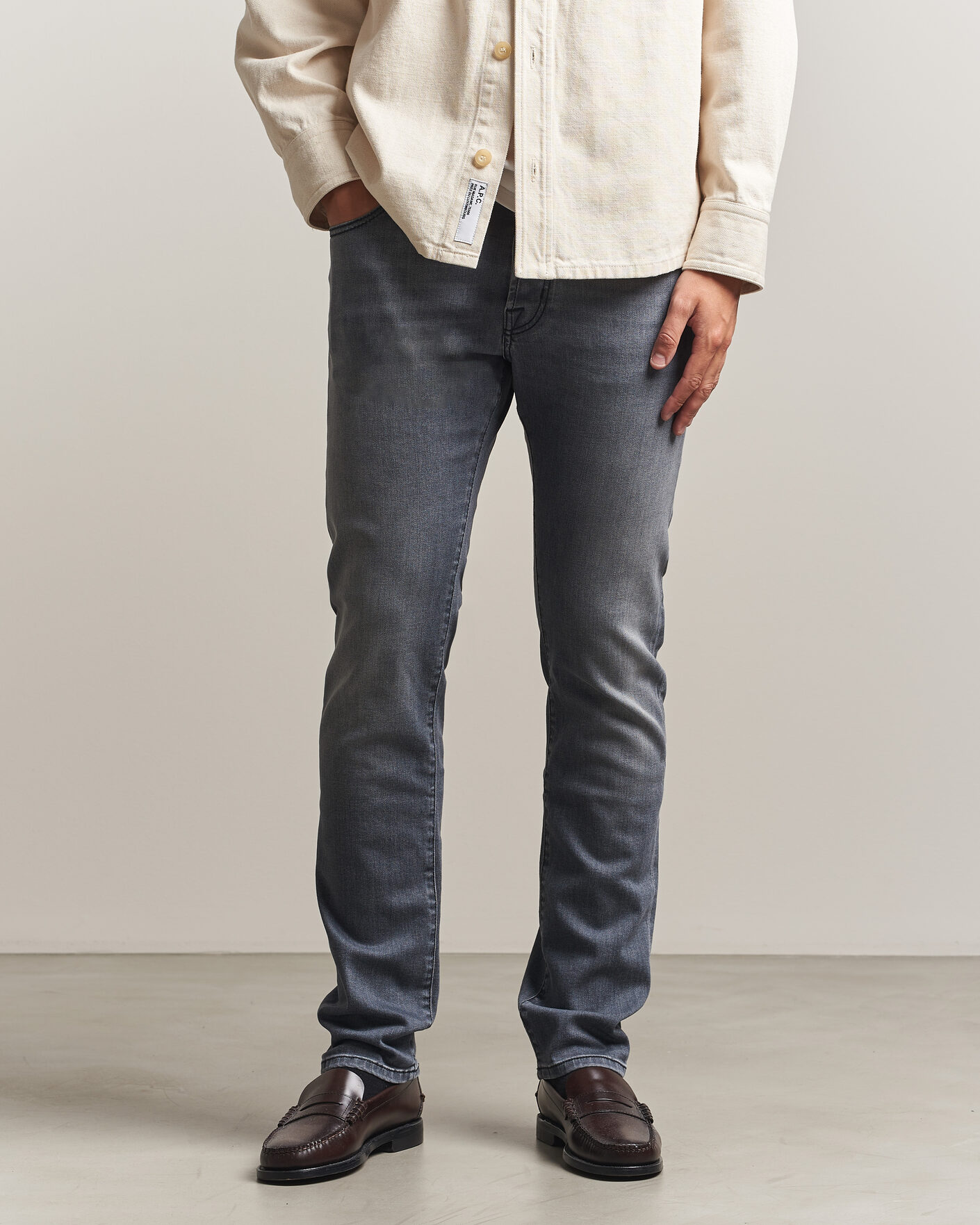 Homme | Jeans | Jacob Cohën | Bard Slim Fit Stretch Jeans Light Grey