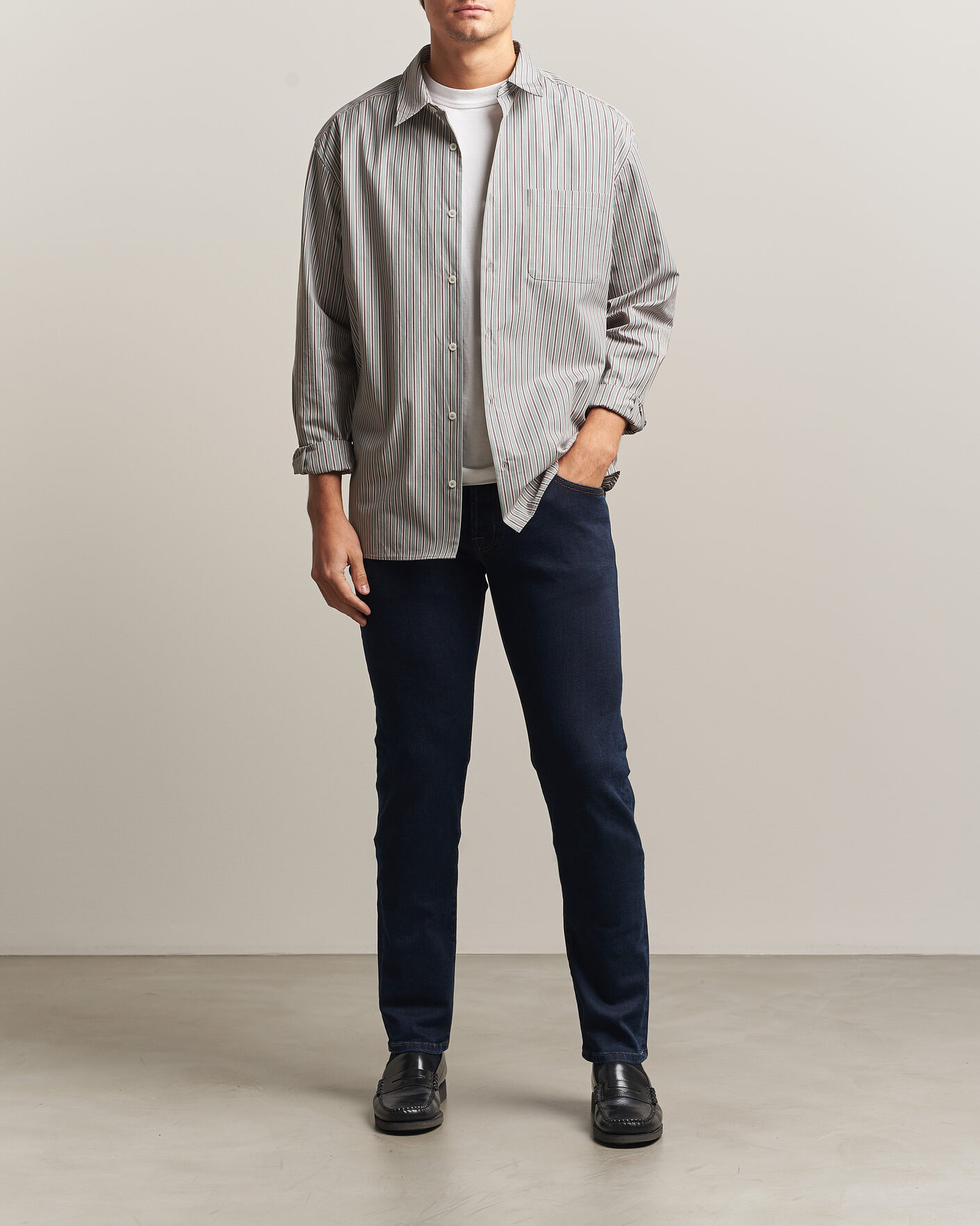 Homme | Jeans | Jacob Cohën | Nick Slim Fit Rinse Wash Stretch Jeans Dark Blue