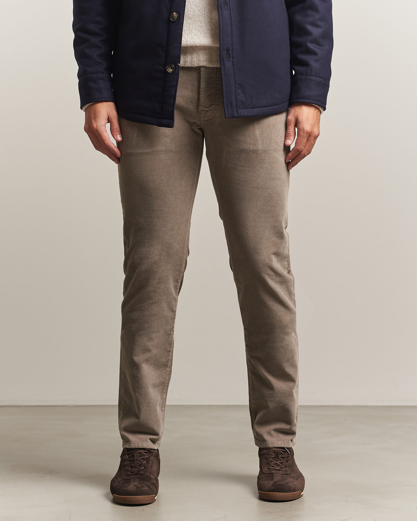Homme | Pantalons | Jacob Cohën | Nick Slim Fit Cotton Trousers Grey